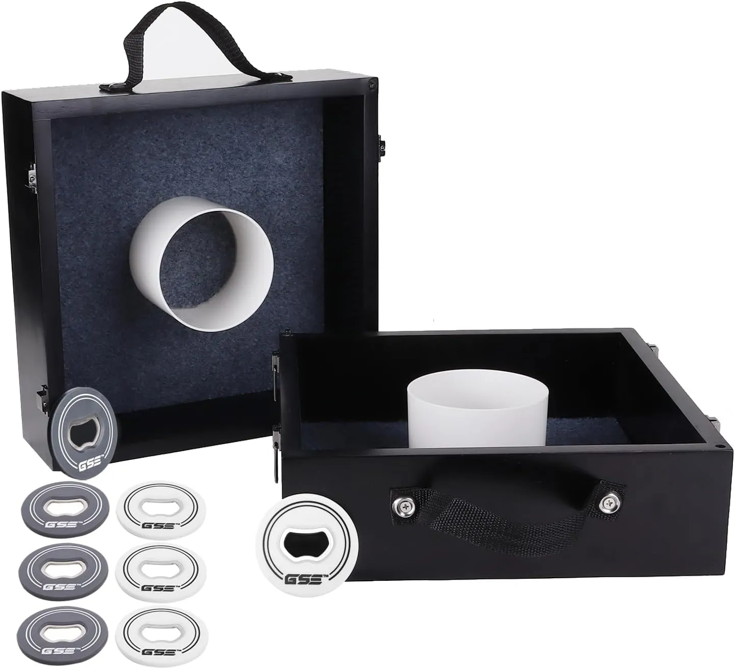 GSE Games & Sports Expert Premium Wood Washer Toss Game Set with 8 Washers with Bottle Opener for Adults and Family. Portable Lawn Game for Beach, Backyard, Pitching, Tailgating, Camping