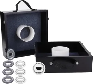GSE Games & Sports Expert Premium Wood Washer Toss Game Set with 8 Washers with Bottle Opener for Adults and Family. Portable Lawn Game for Beach, Backyard, Pitching, Tailgating, Camping