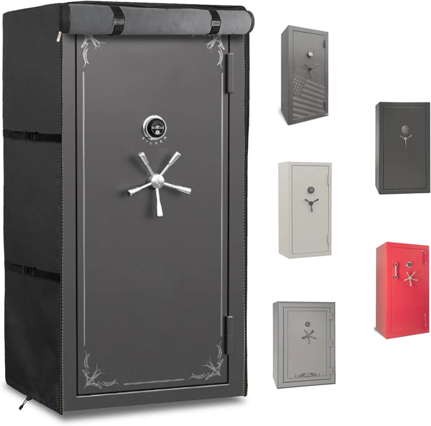 Gun Safe Cover,Heavy Duty 600D Waterproof Dustproof Gun Safe Cover for Rifles and Pistols Gun Safe,Concealed Gun Cabinet Cover with Plush Liner