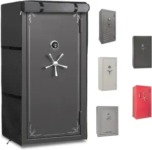 Gun Safe Cover,Heavy Duty 600D Waterproof Dustproof Gun Safe Cover for Rifles and Pistols Gun Safe,Concealed Gun Cabinet Cover with Plush Liner