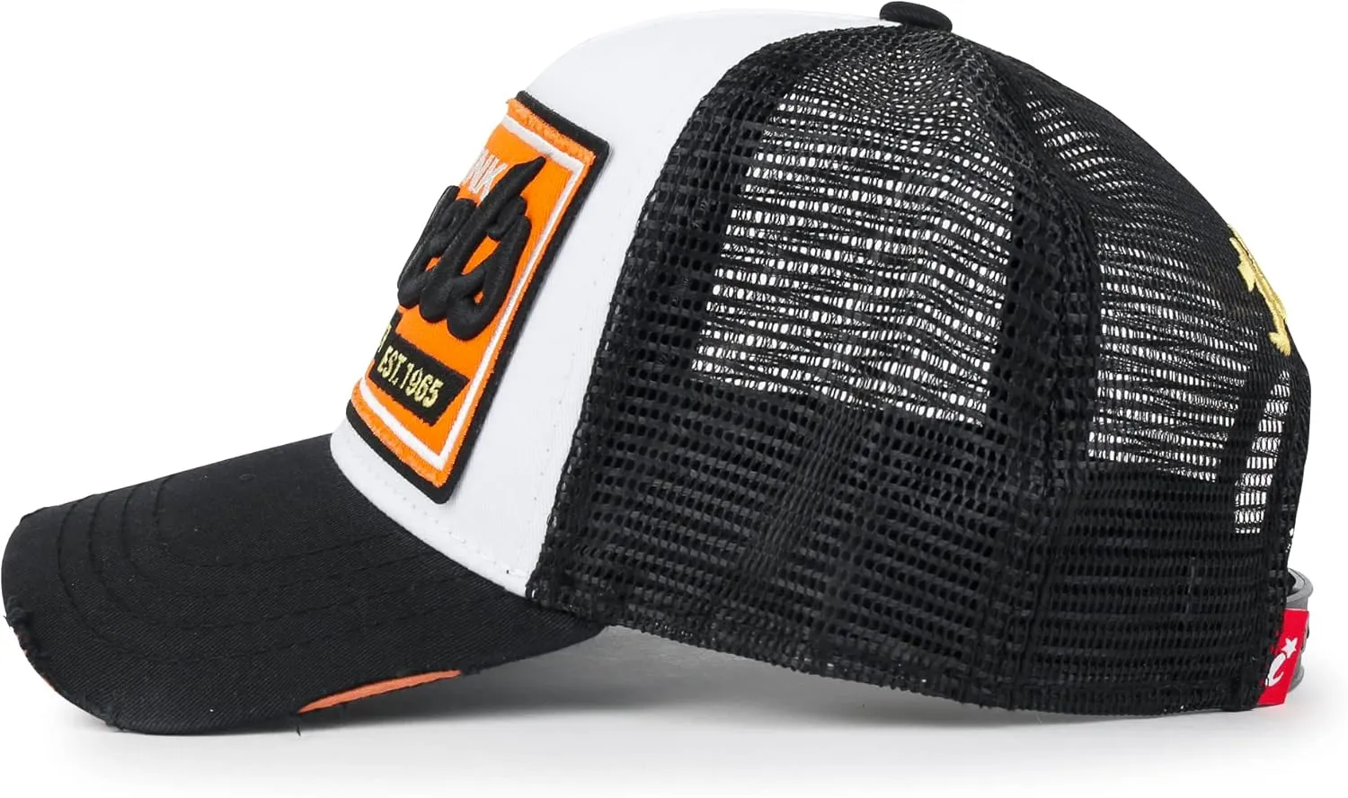 ililily Premium Howels Embroidery Vintage Baseball Cap Distressed Trucker Hat
