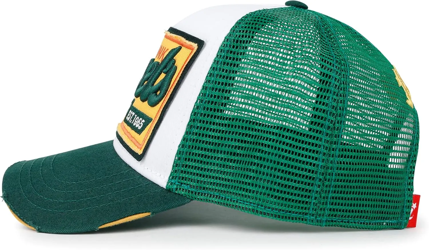 ililily Premium Howels Embroidery Vintage Baseball Cap Distressed Trucker Hat