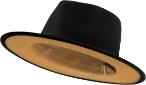 jingsha Fedora Hats for Men & Women Wide Brim Fedora Felt Panama Hat Men's Dress Hats with Belt Buckle