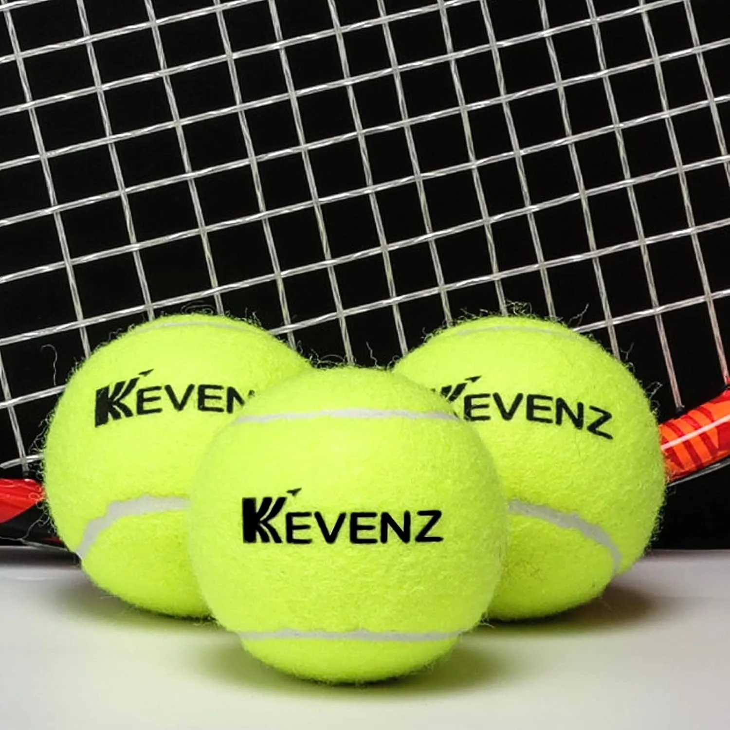 KEVENZ 12/24-Pack Standard Pressure Training Tennis Balls, Highly Elasticity, More Durable, Good for Beginner Training Ball