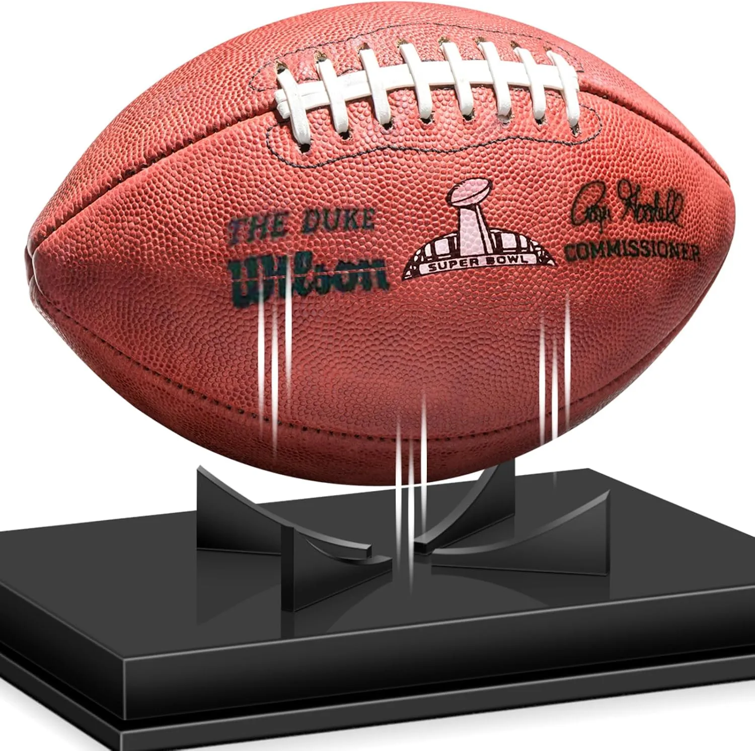 KKU Football Display Case, Acrylic Football Case Display Case Autographed Football Holder, No Assembly Required Football Display Box with Removable Built-in Football Display Stand