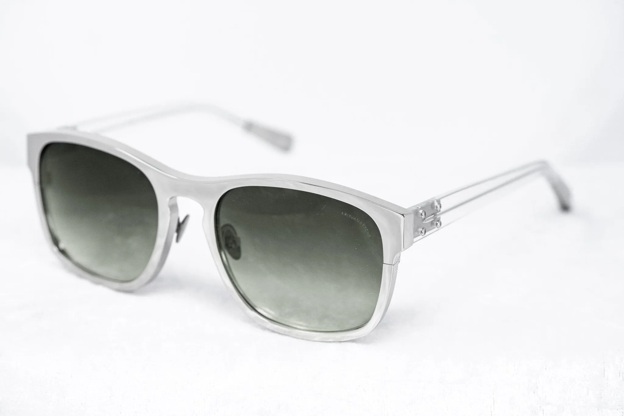 Kris Van Assche Sunglasses D-Frame Silver and Green