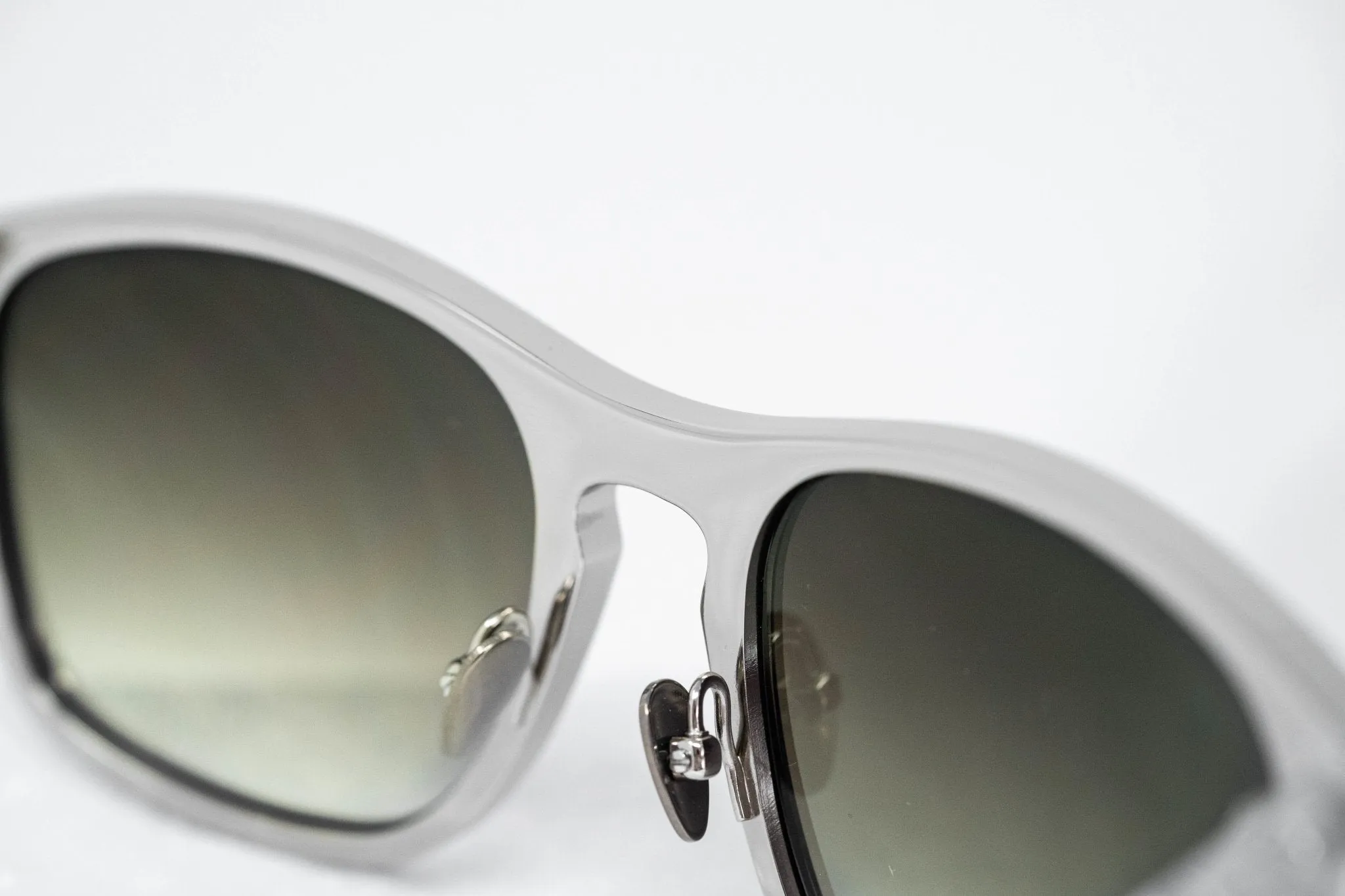Kris Van Assche Sunglasses D-Frame Silver and Green