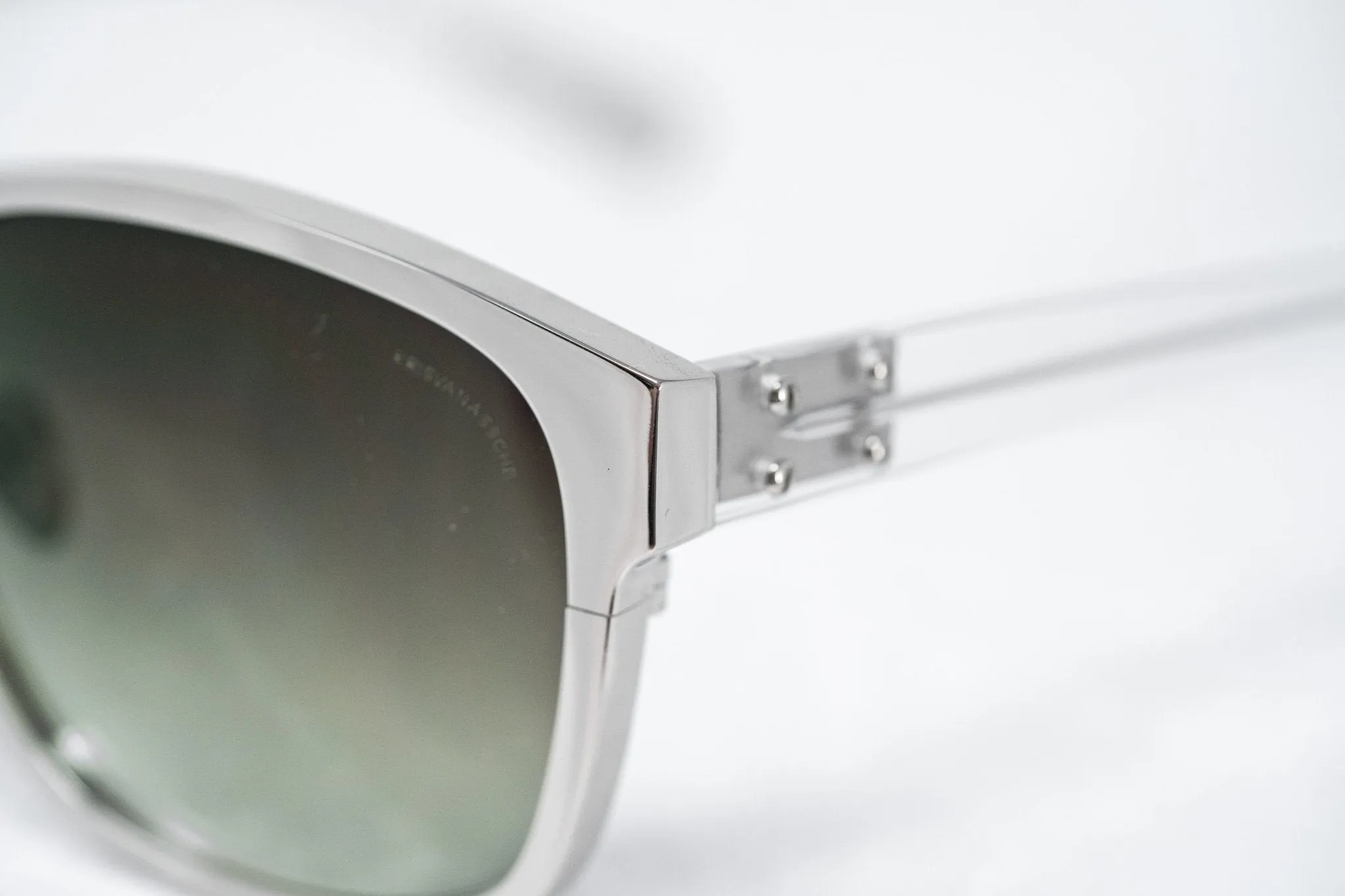 Kris Van Assche Sunglasses D-Frame Silver and Green