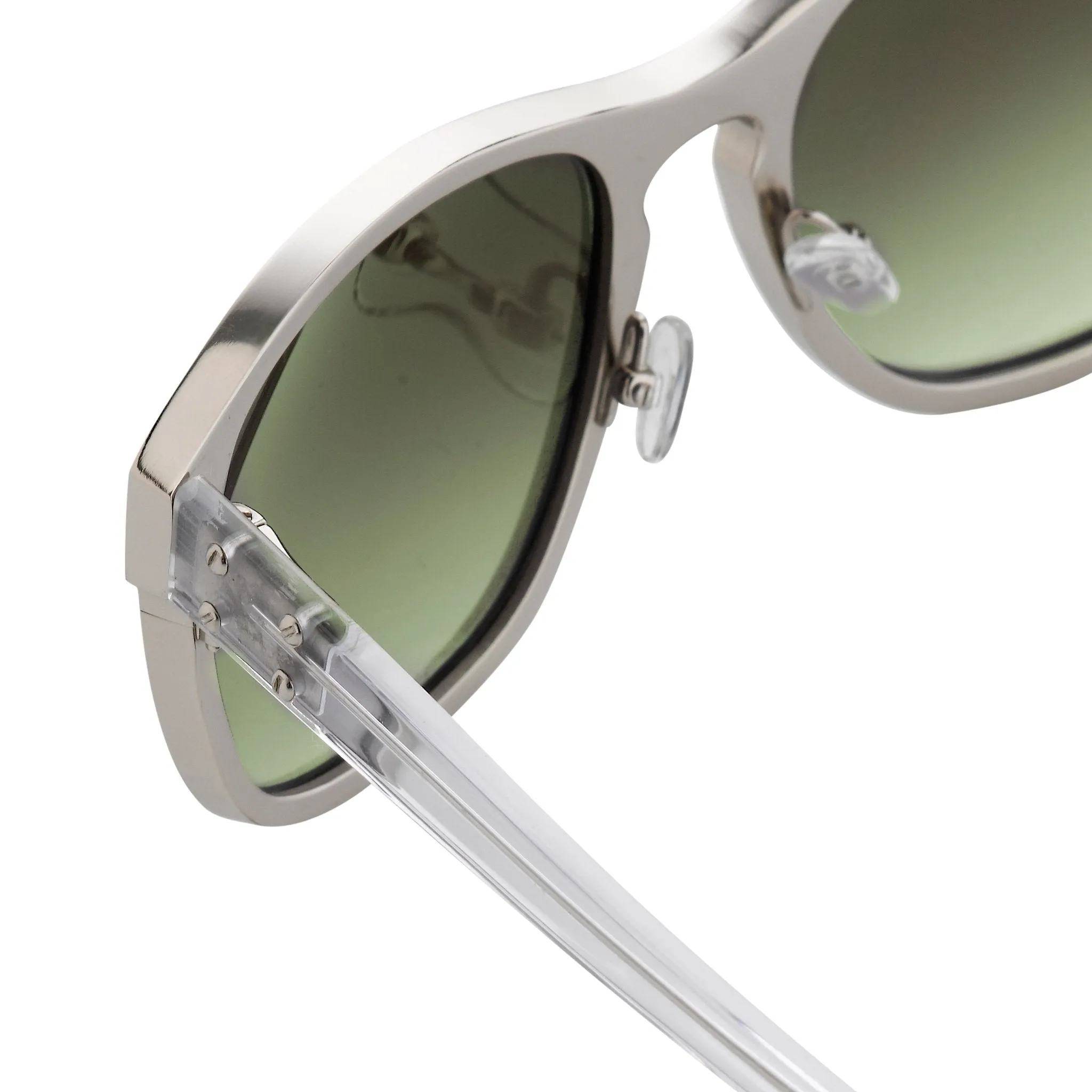 Kris Van Assche Sunglasses D-Frame Silver and Green