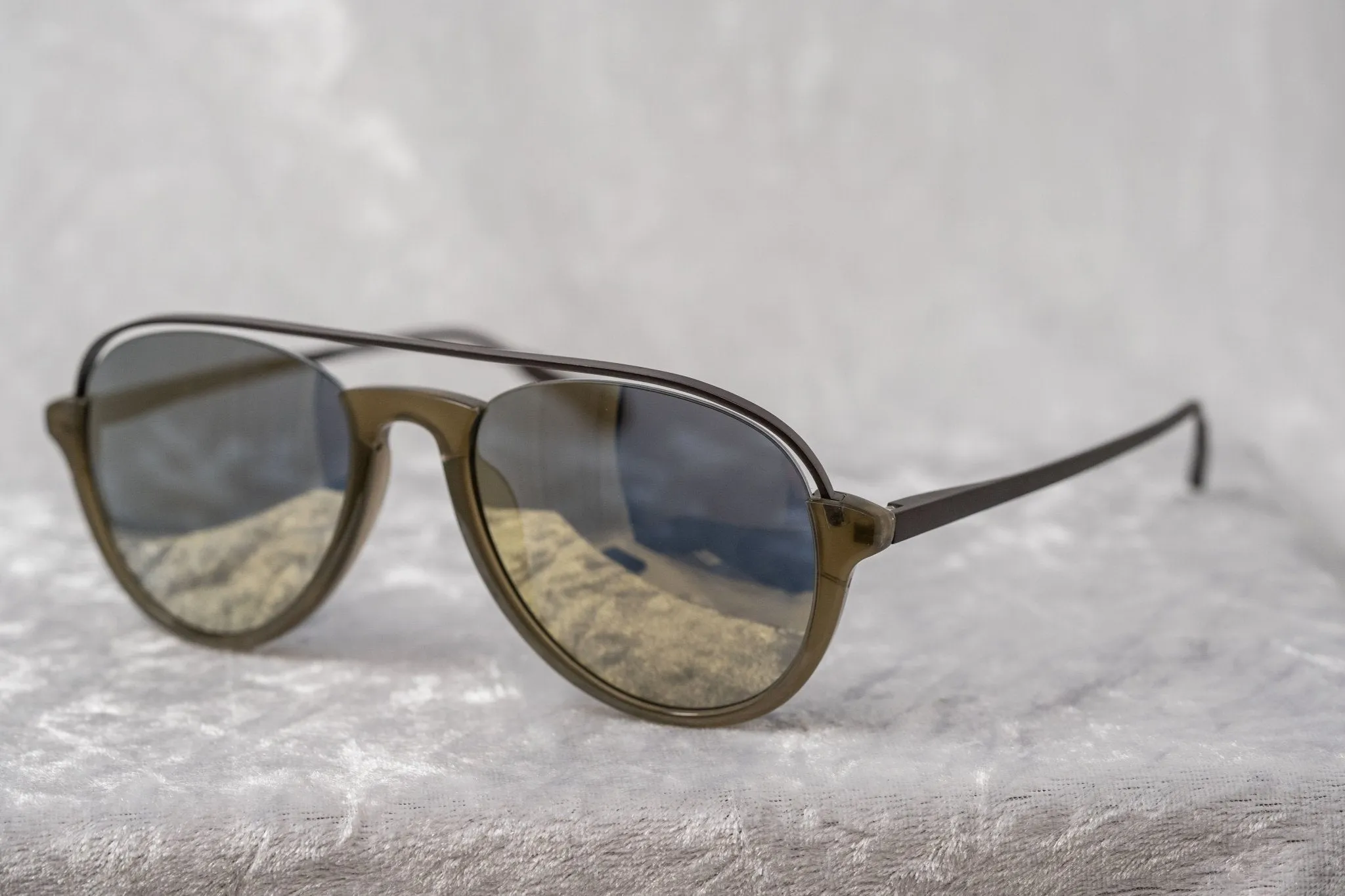Kris Van Assche Sunglasses Khaki and Gold