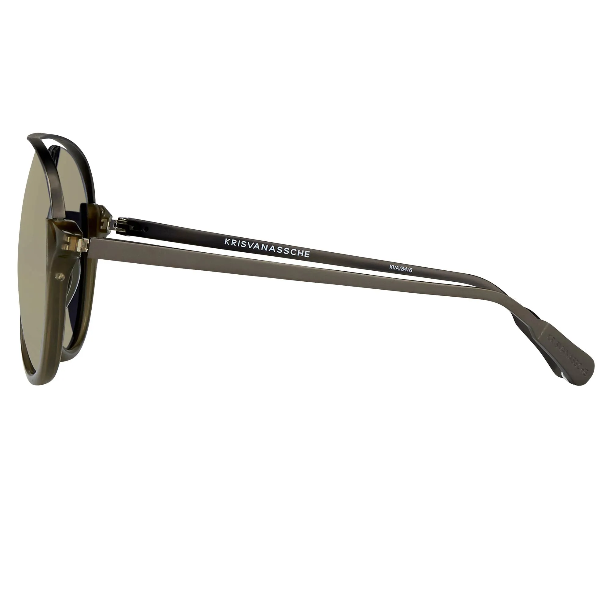 Kris Van Assche Sunglasses Khaki and Gold