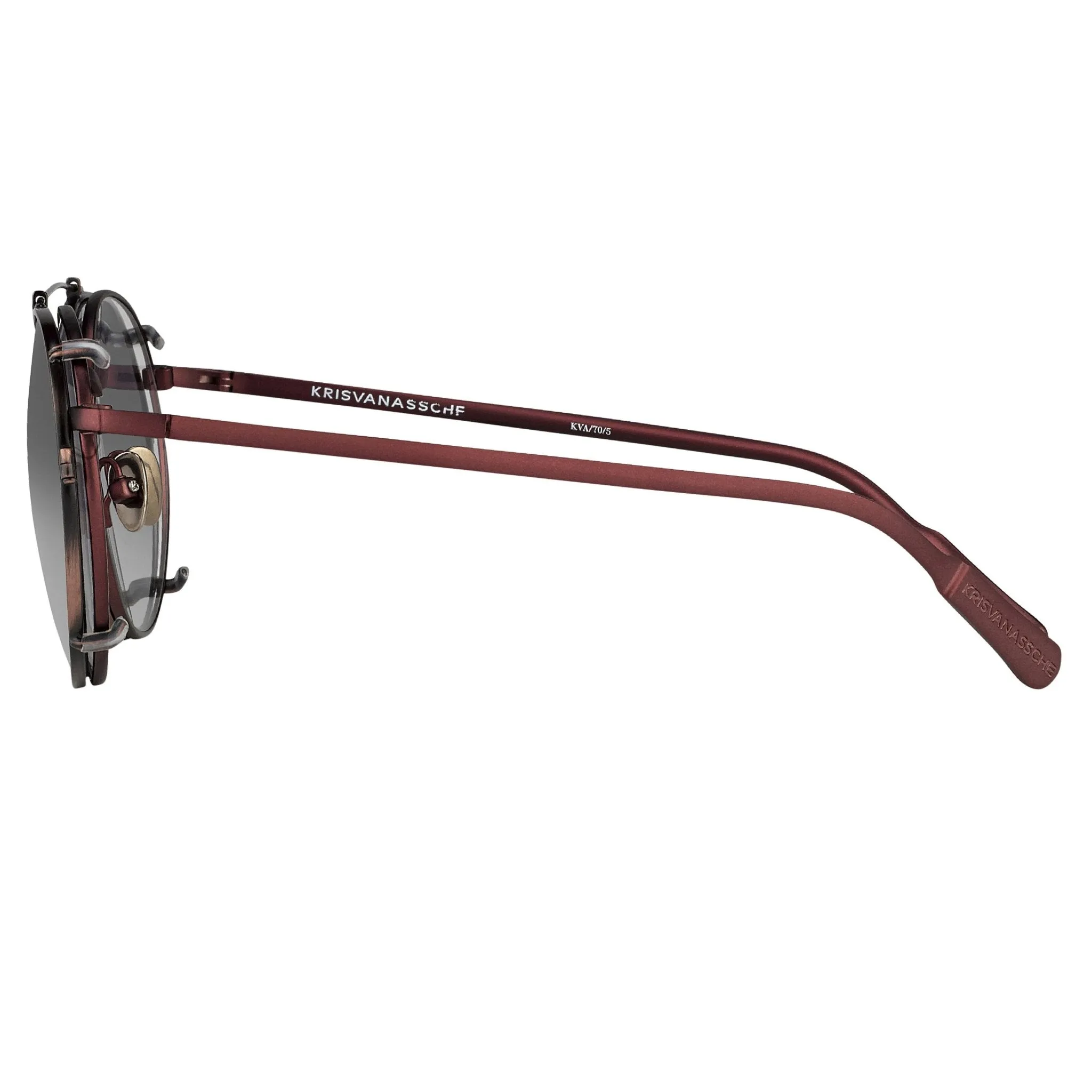 Kris Van Assche Sunglasses Round Burgundy and Green KVA70C5SUN