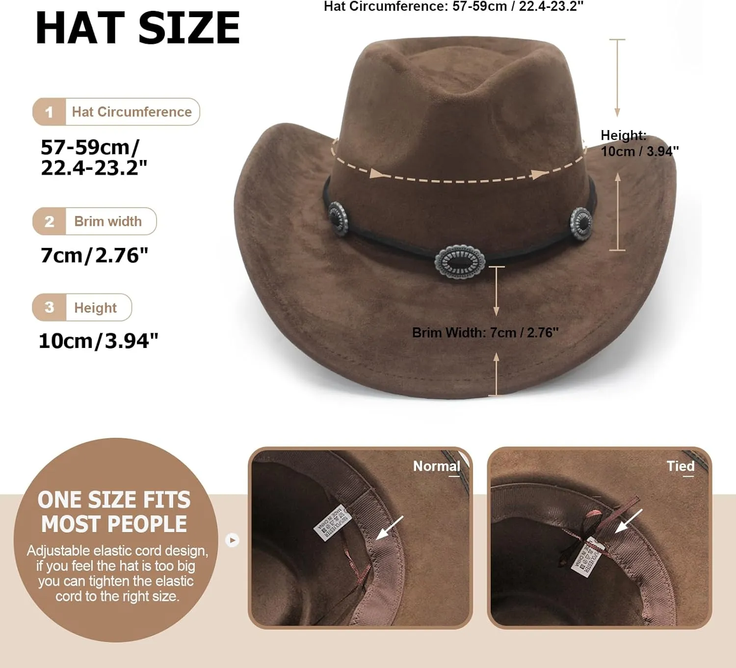 LIDHAY Cowboy Hat for Women and Men Felt Wide Brim Suede Cowboy Cowgirl Hats Felt Cattleman Western Hats