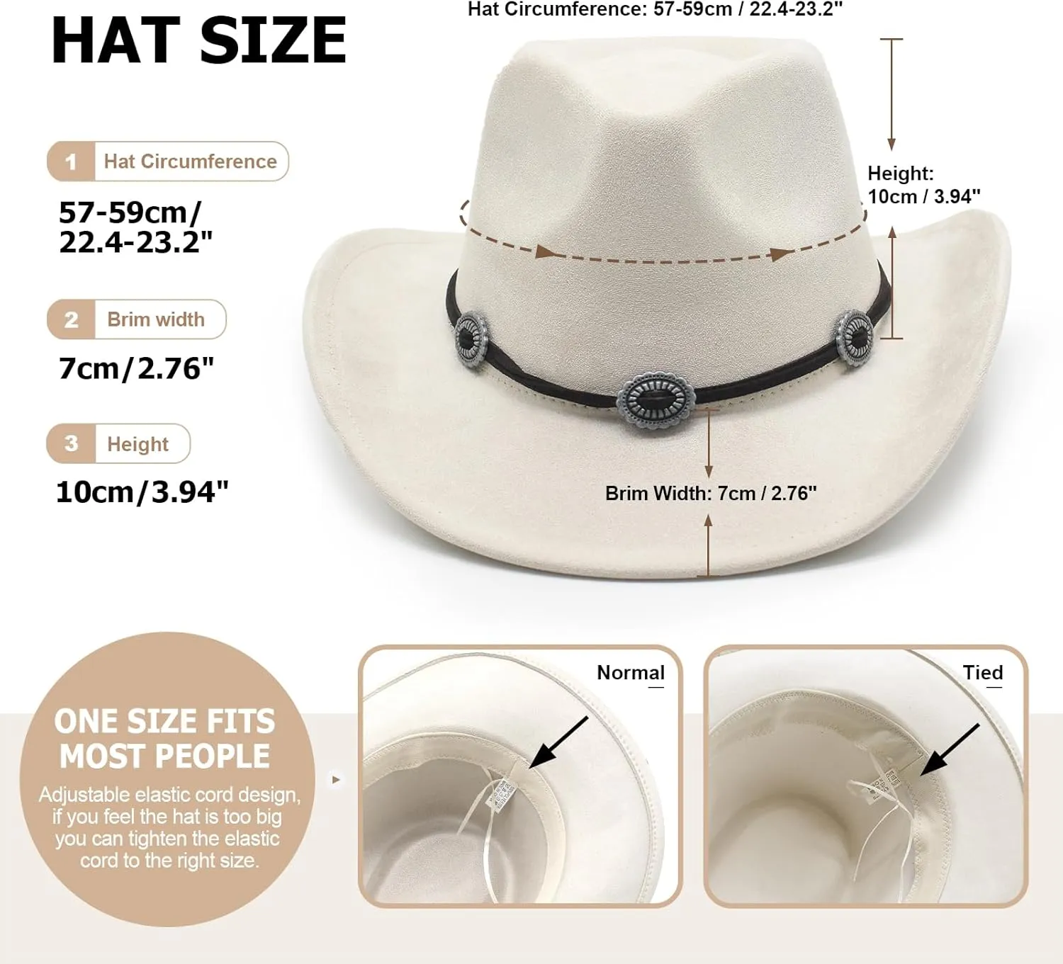 LIDHAY Cowboy Hat for Women and Men Felt Wide Brim Suede Cowboy Cowgirl Hats Felt Cattleman Western Hats