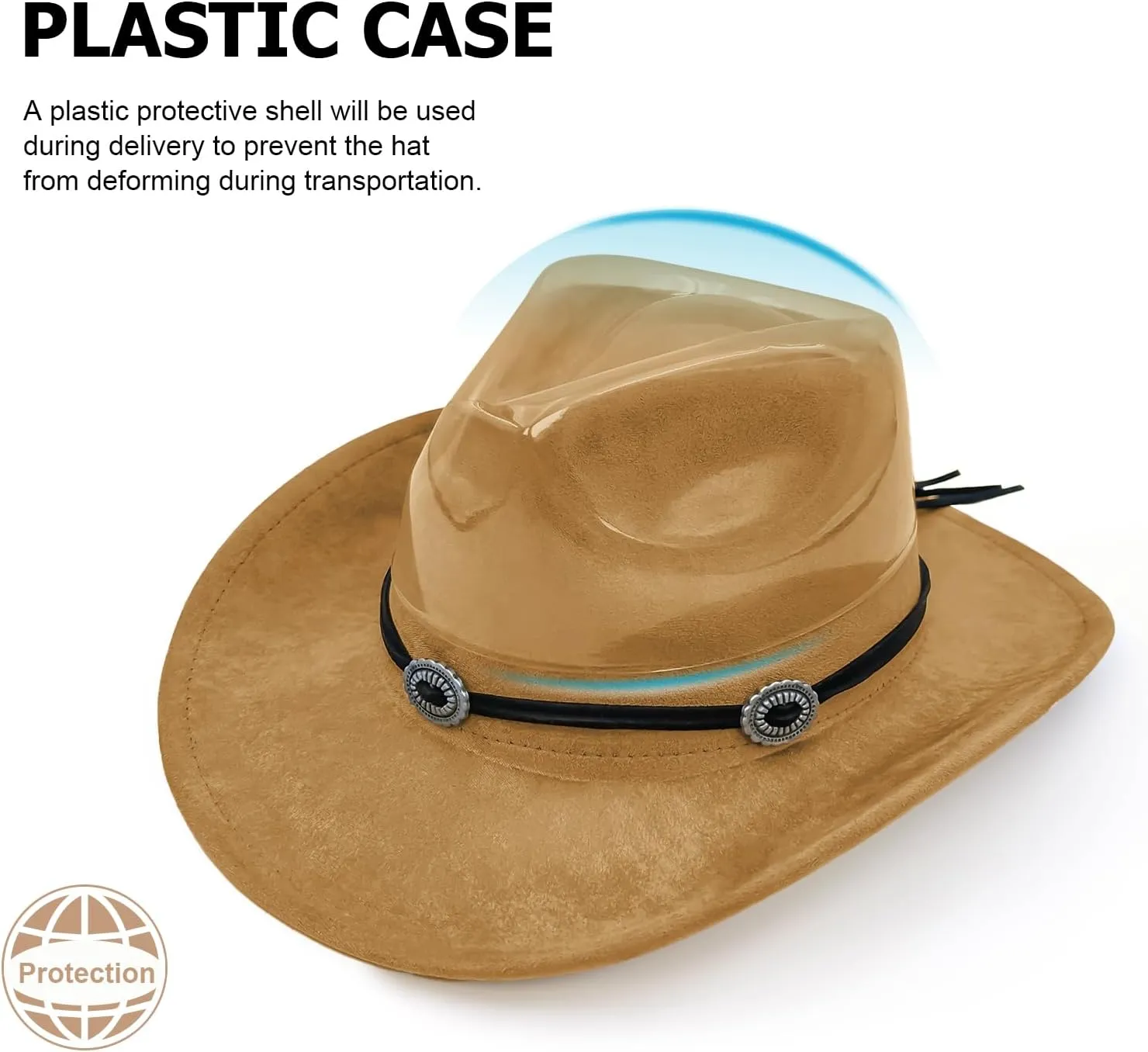 LIDHAY Cowboy Hat for Women and Men Felt Wide Brim Suede Cowboy Cowgirl Hats Felt Cattleman Western Hats