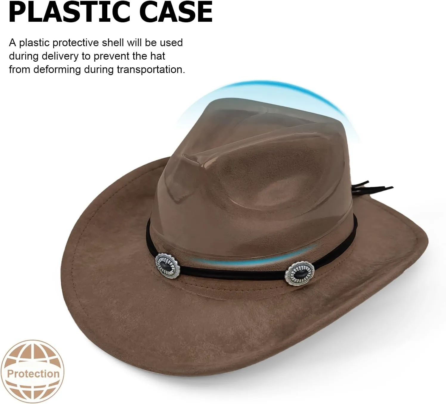 LIDHAY Cowboy Hat for Women and Men Felt Wide Brim Suede Cowboy Cowgirl Hats Felt Cattleman Western Hats