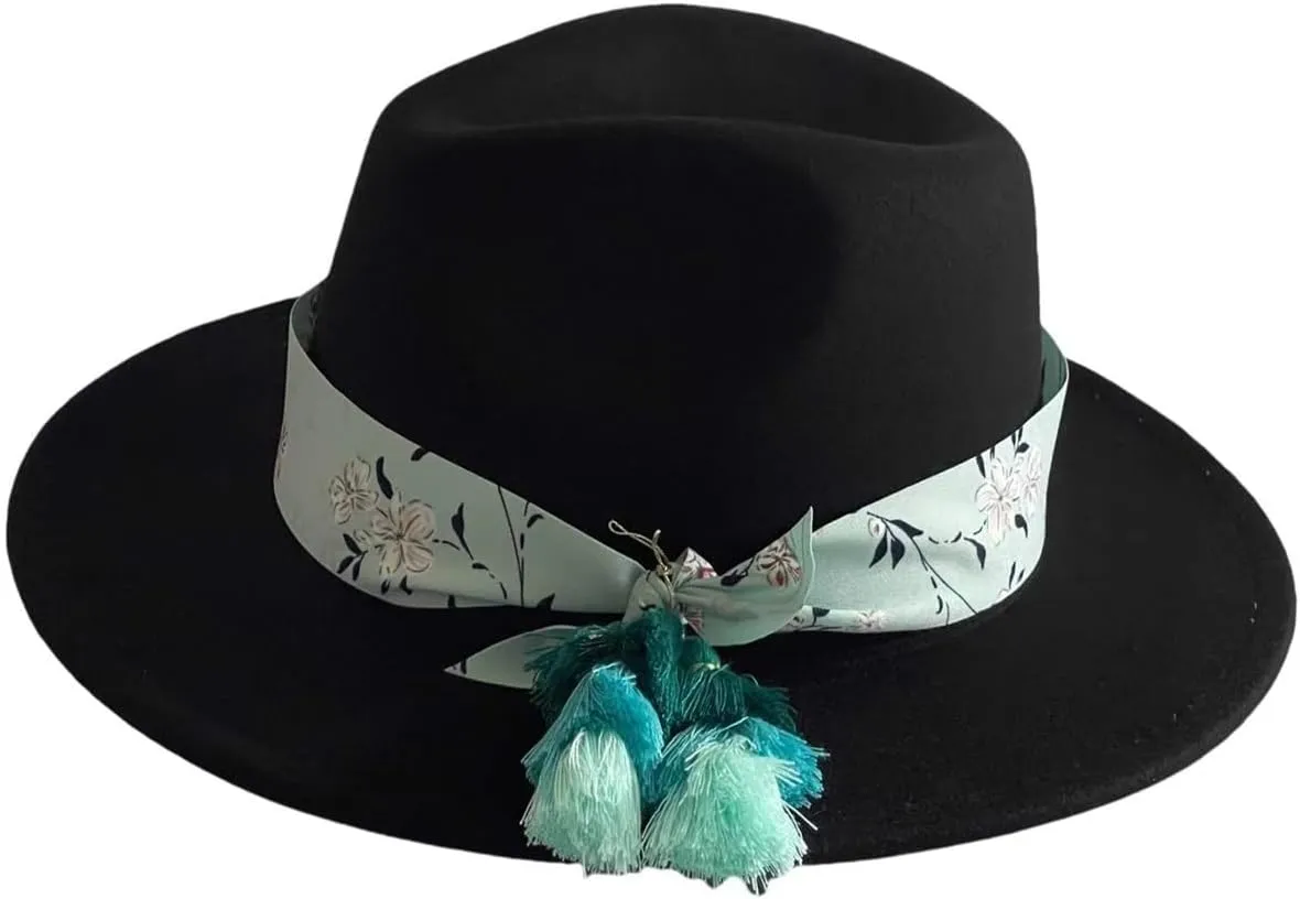 L'ouve Classic Fedora Hats for Men & Women Wide Brim Felt Hat Panama Dress Fedora Hat 2024