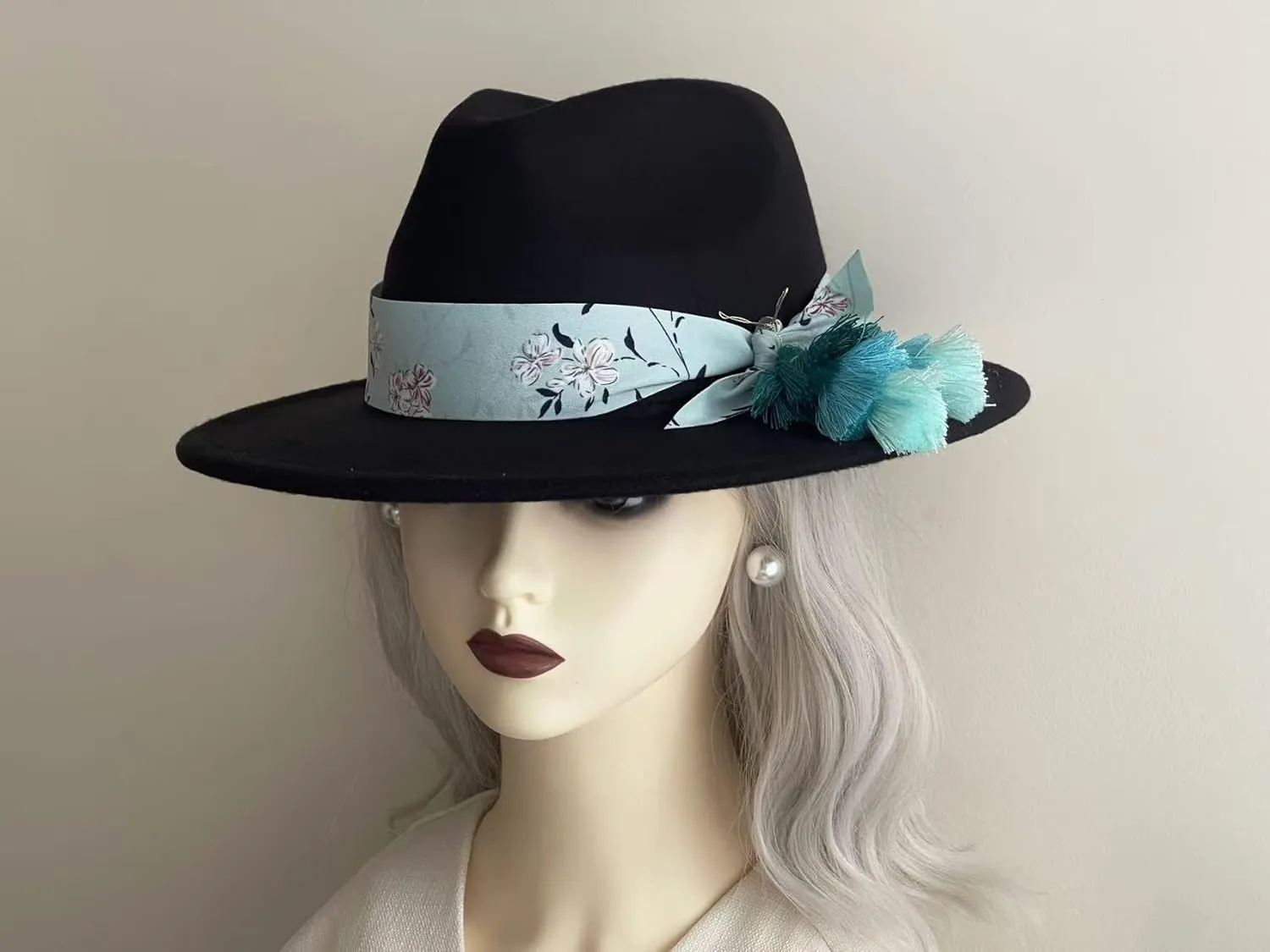 L'ouve Classic Fedora Hats for Men & Women Wide Brim Felt Hat Panama Dress Fedora Hat 2024