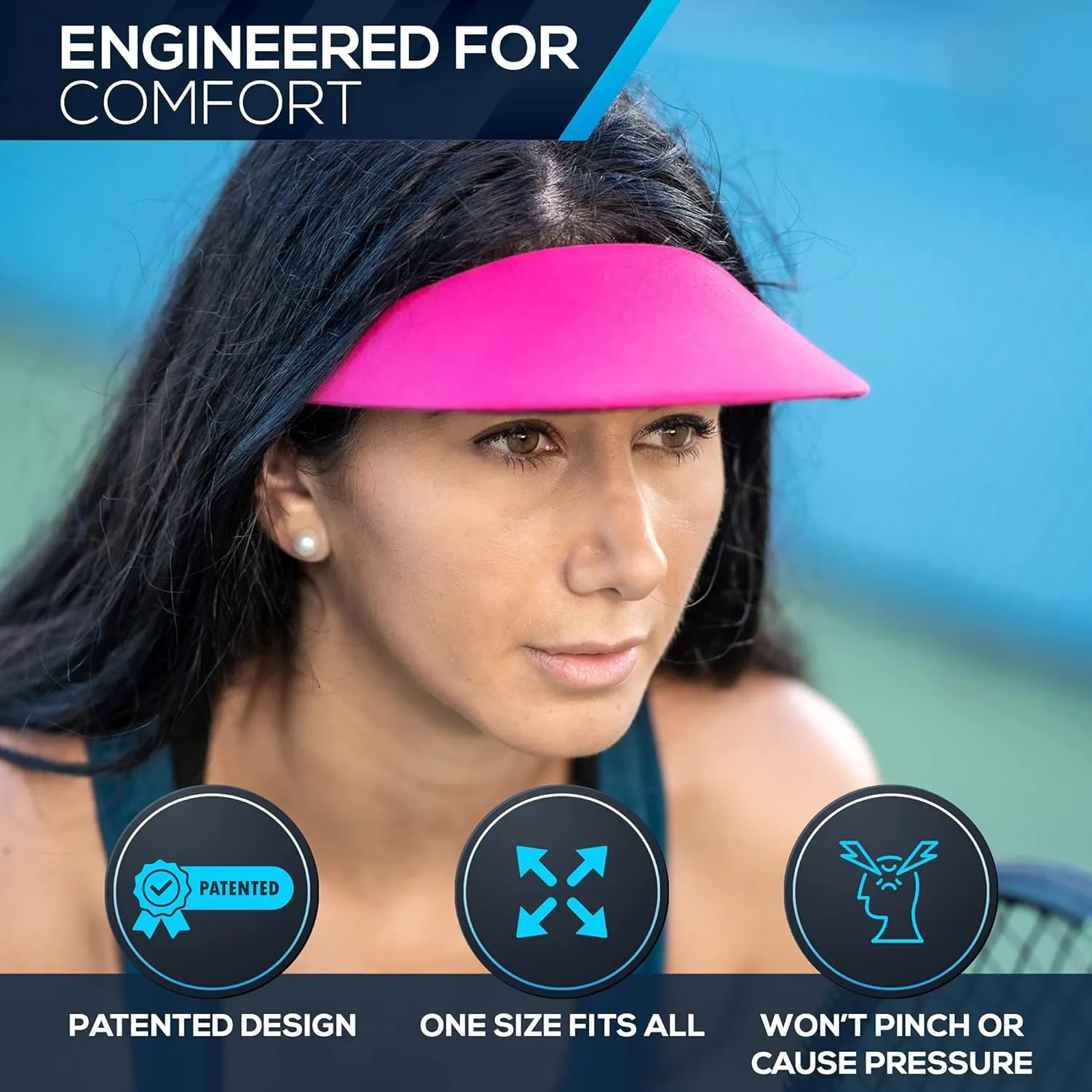 No Headache Sun Visor for Women | Stylish, Lightweight Golf & Tennis Hat | UV Protection for Outdoor Sports & Travel