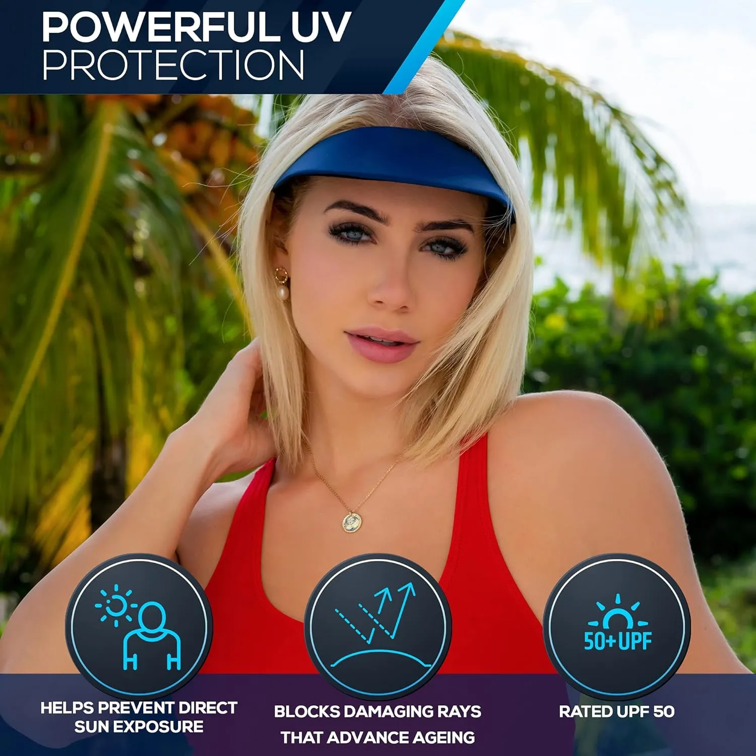 No Headache Sun Visor for Women | Stylish, Lightweight Golf & Tennis Hat | UV Protection for Outdoor Sports & Travel