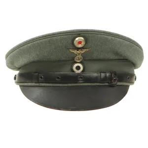 Original German Post-WWI Weimar Republic Era Freikorps Visor Cap with NSDAP Badge & Bring Back Info