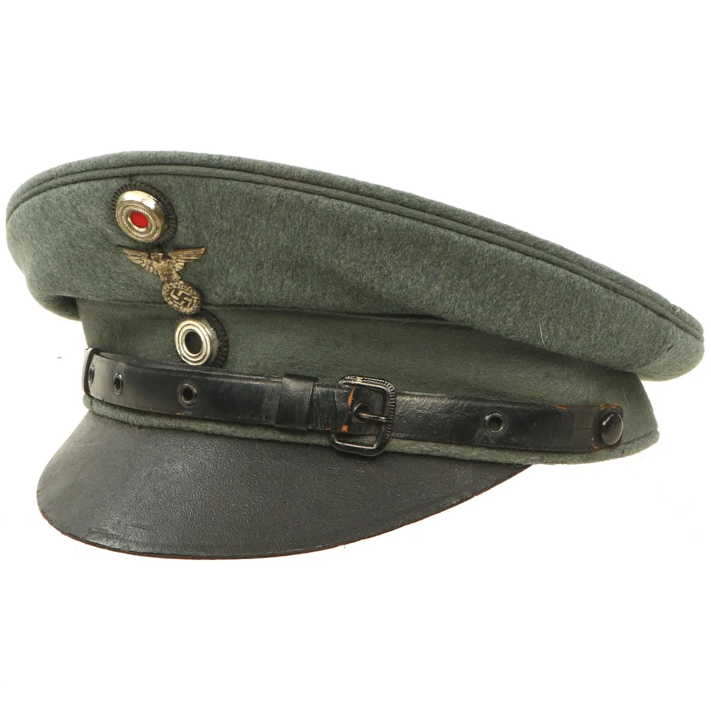 Original German Post-WWI Weimar Republic Era Freikorps Visor Cap with NSDAP Badge & Bring Back Info