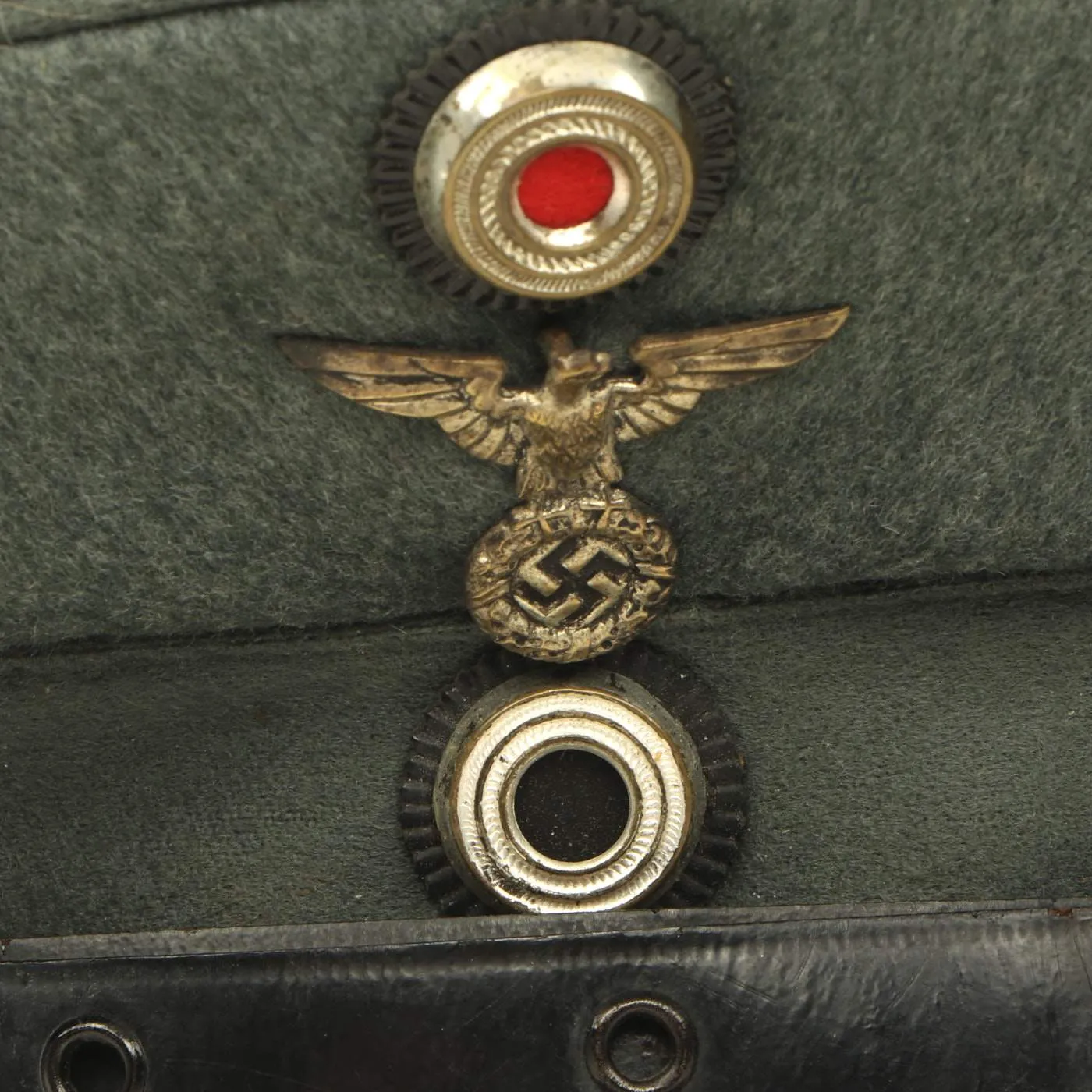 Original German Post-WWI Weimar Republic Era Freikorps Visor Cap with NSDAP Badge & Bring Back Info