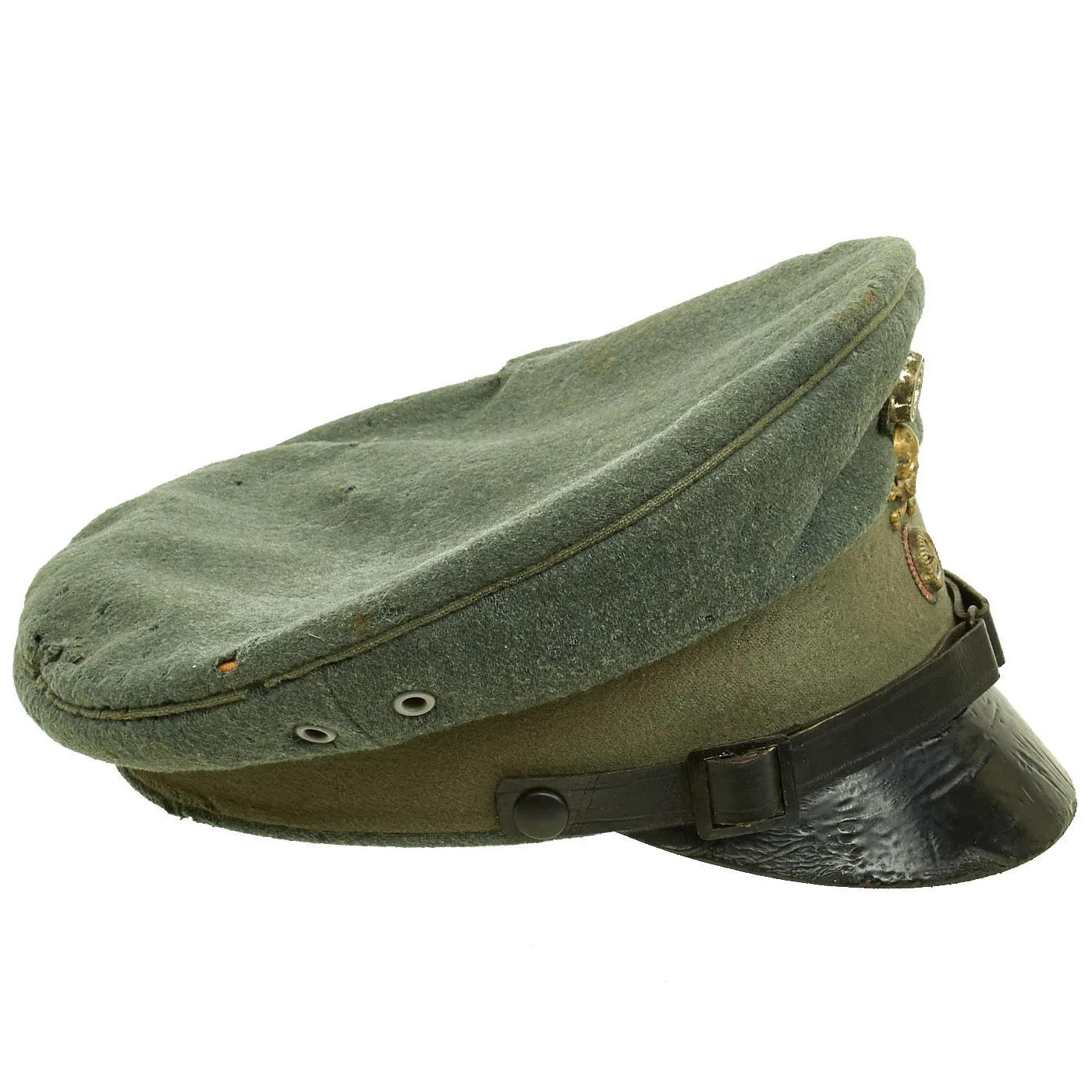 Original German Post-WWI Weimar Republic Era Freikorps Visor Cap with Totenkopf Badge - Size 59cm