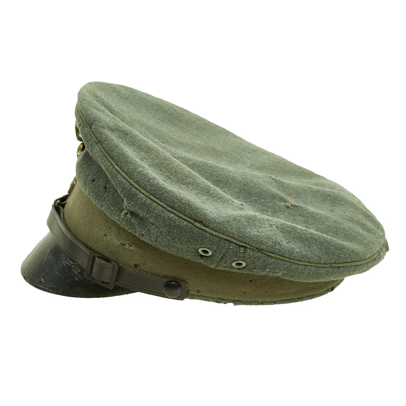 Original German Post-WWI Weimar Republic Era Freikorps Visor Cap with Totenkopf Badge - Size 59cm