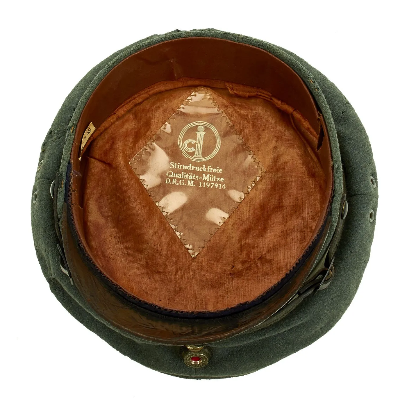 Original German Post-WWI Weimar Republic Era Freikorps Visor Cap with Totenkopf Badge - Size 59cm