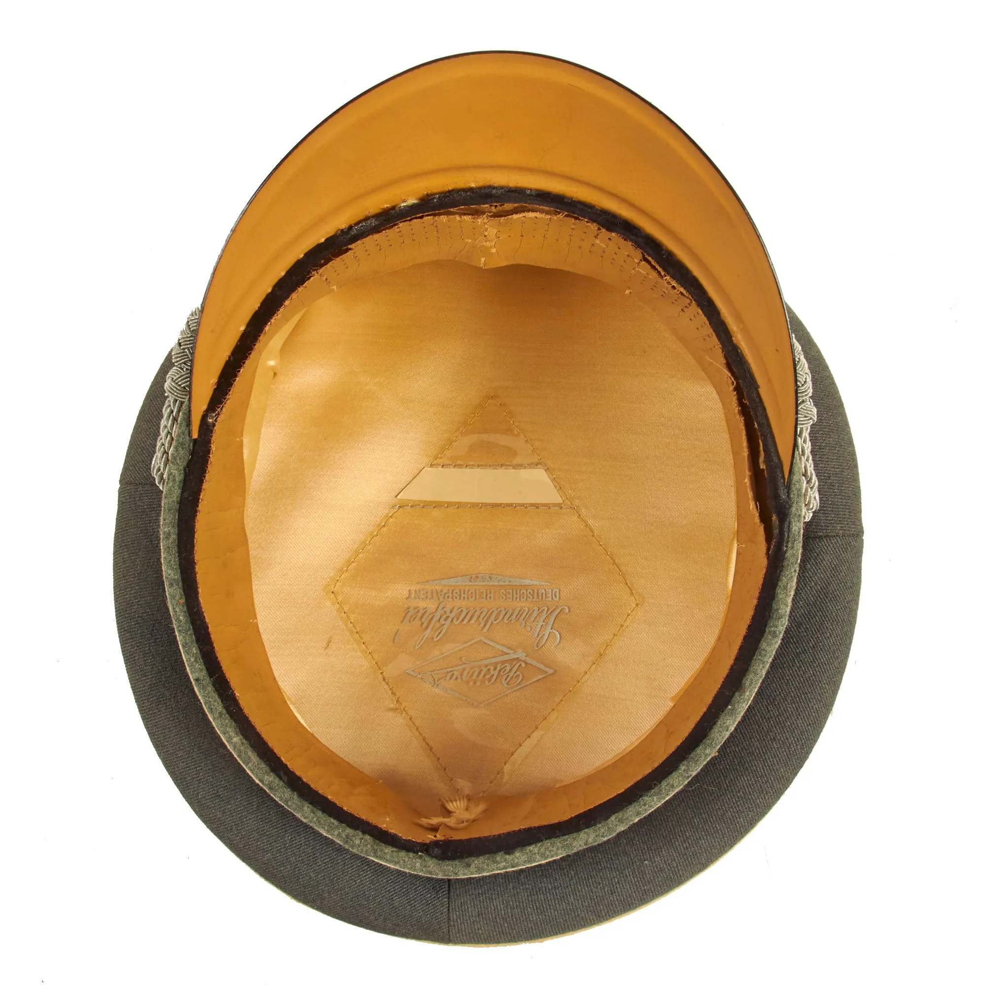 Original German WWII 17th Infantry Regiment Officers Schirmmütze Visor Cap by Peküro with Braunschweig Skull Traditions Badge