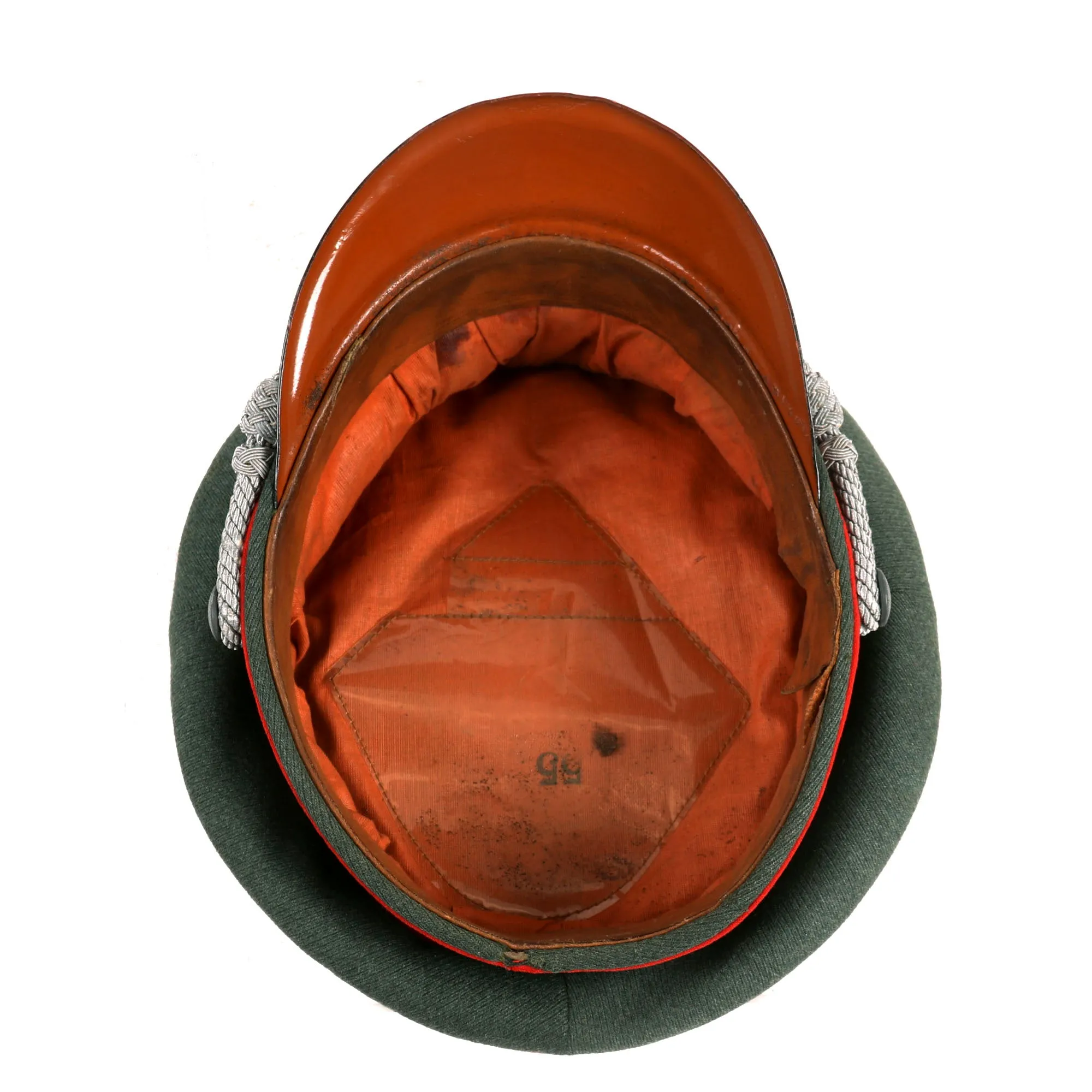 Original German WWII 1937 Dated Army Heer Artillery Officers Schirmmütze Visor Crush Cap by Ago - Size 55