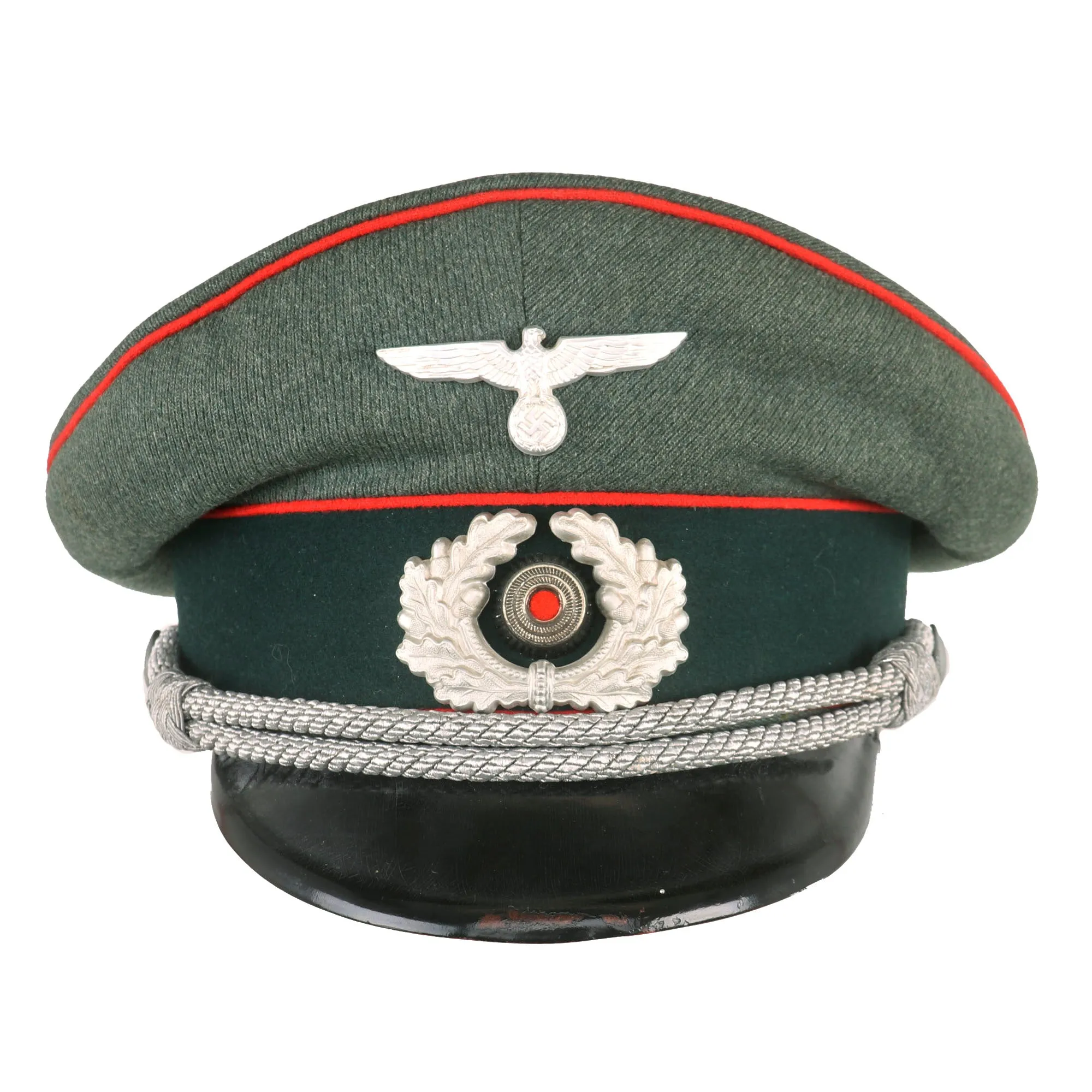 Original German WWII 1937 Dated Army Heer Artillery Officers Schirmmütze Visor Crush Cap by Ago - Size 55