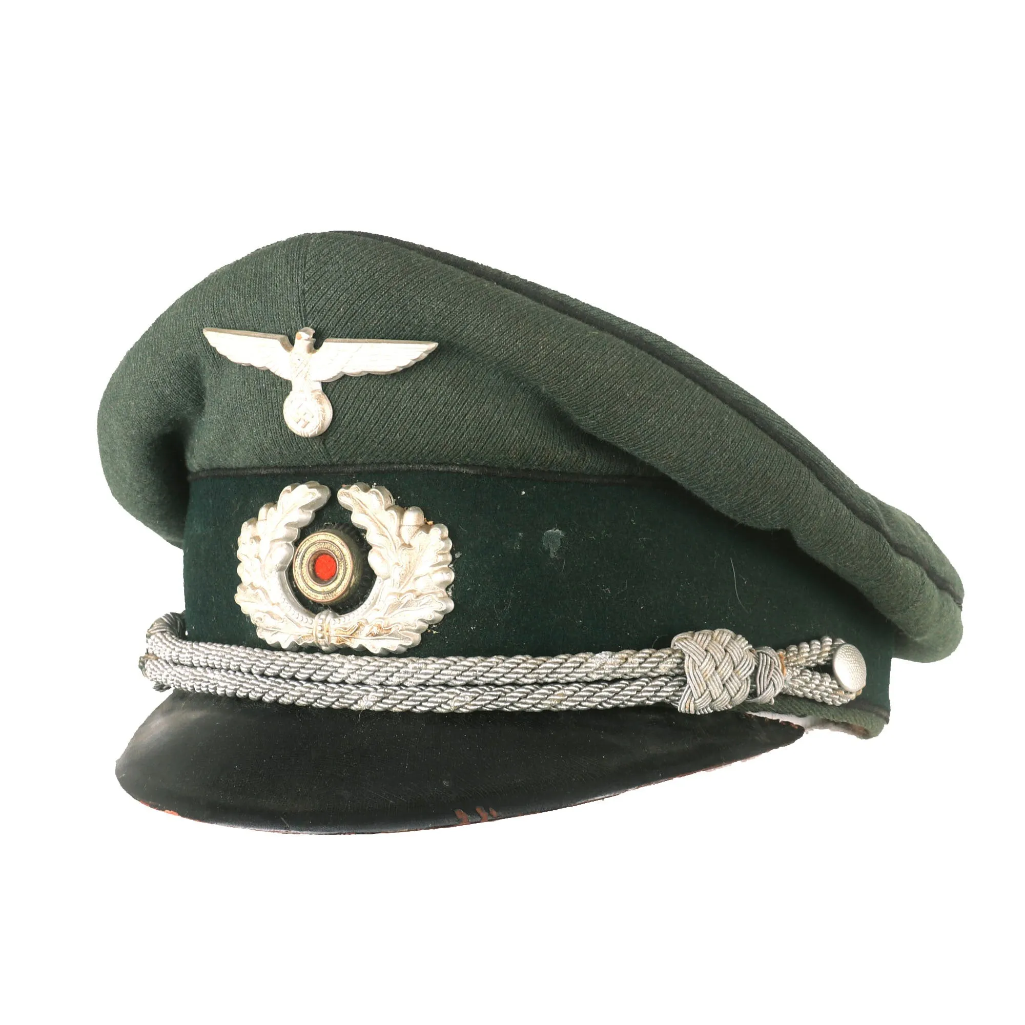 Original German WWII 1937 Dated Army Heer Pioneer Officer Schirmmütze Visor Crush Cap - Size 57