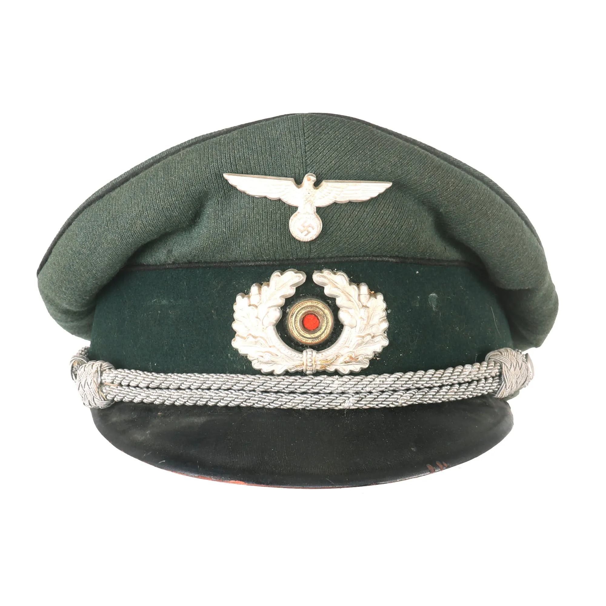 Original German WWII 1937 Dated Army Heer Pioneer Officer Schirmmütze Visor Crush Cap - Size 57