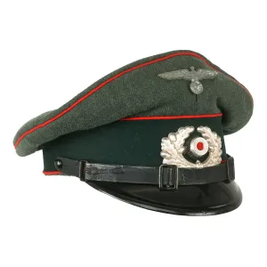 Original German WWII 1938 Dated Heer 97th Artillery Regiment EM/NCO Schirmmütze Visor Crush Cap by Wilhelm Wethekam - Size 56