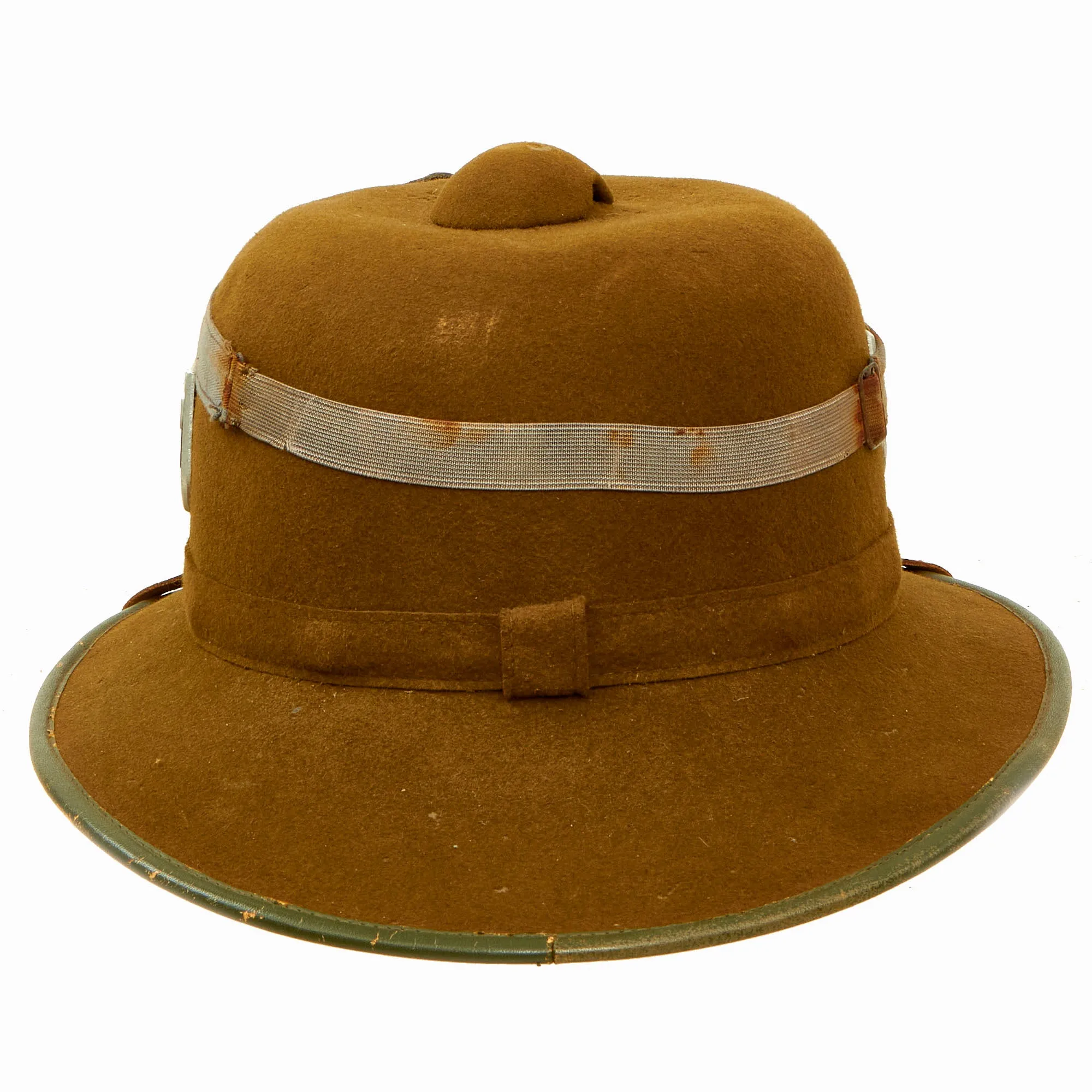 Original German WWII 1942 dated 2nd Model Afrikakorps DAK Sun Helmet by APN with Badges & Ultrasin Goggles - size 59