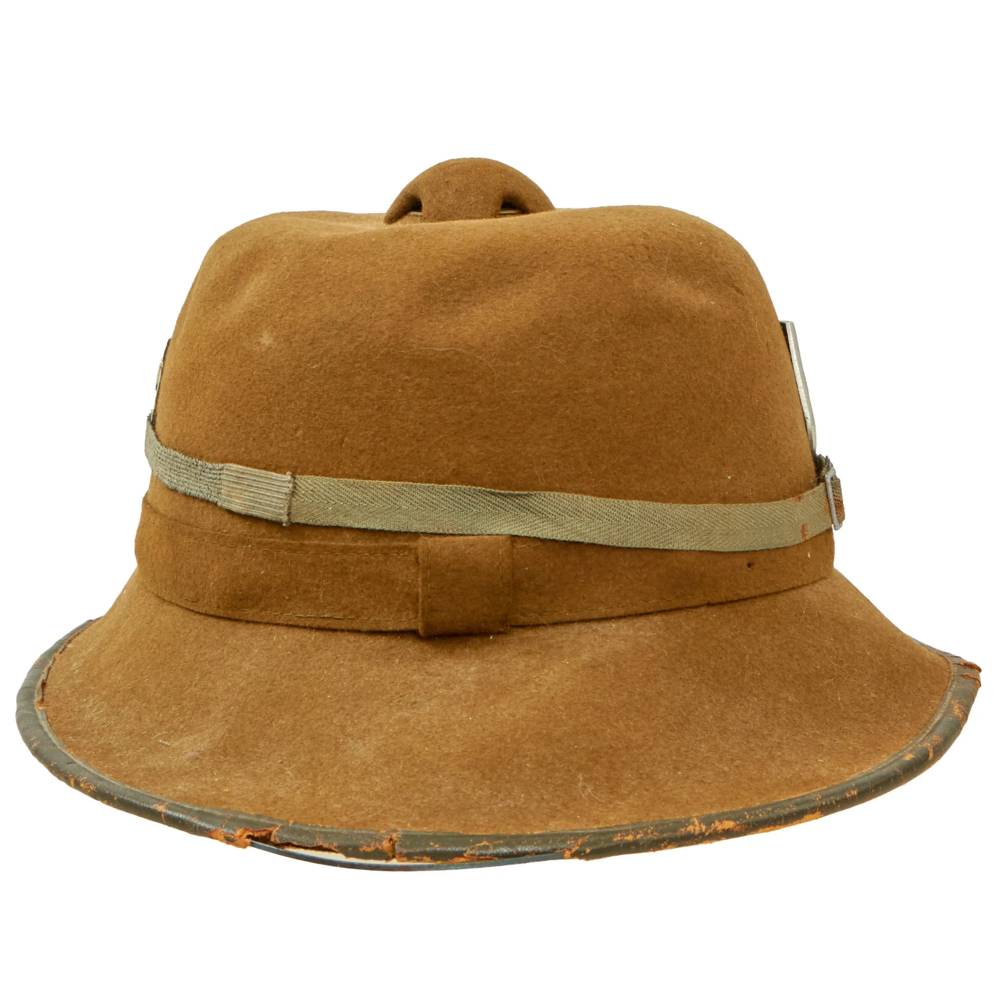 Original German WWII 1942 dated 2nd Model Afrikakorps DAK Sun Helmet by APN with Eye Shields - size 55