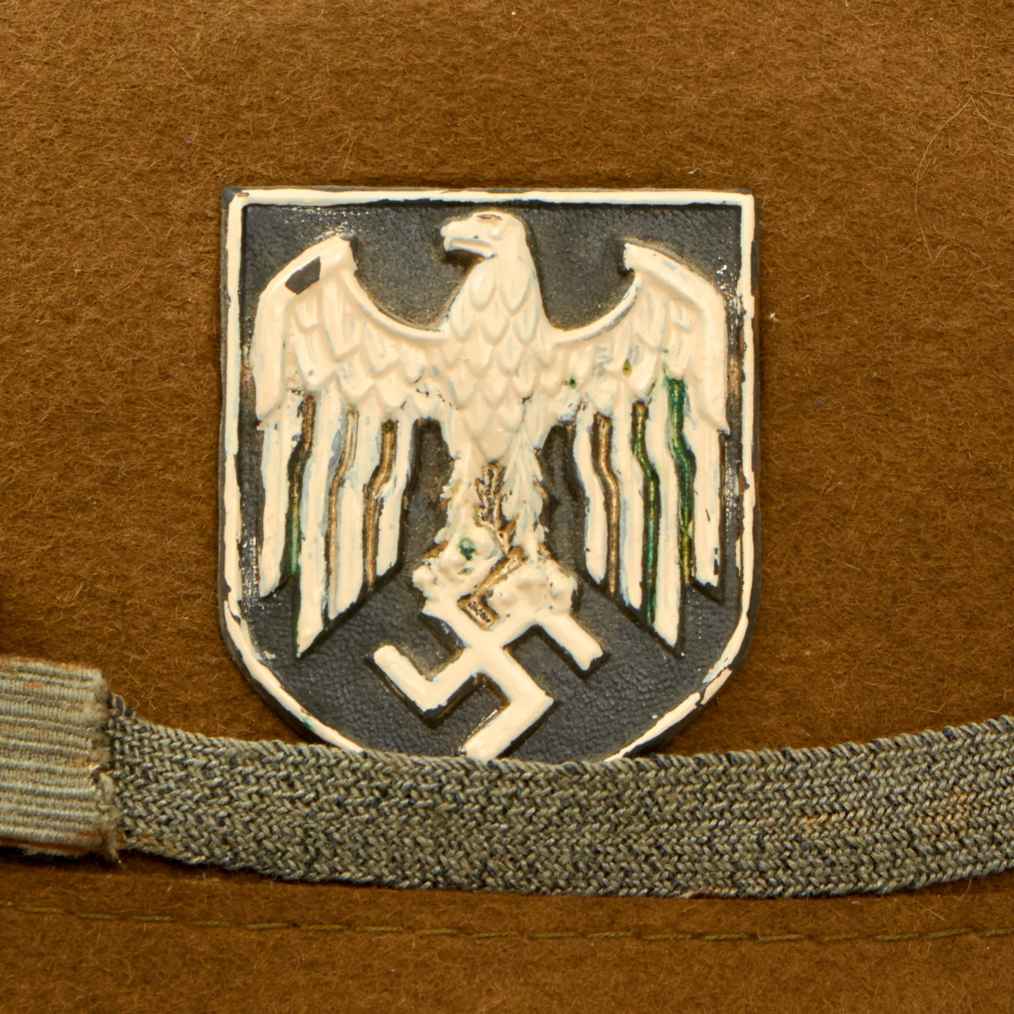 Original German WWII 1942 dated 2nd Model Afrikakorps DAK Sun Helmet by APN with Eye Shields - size 55