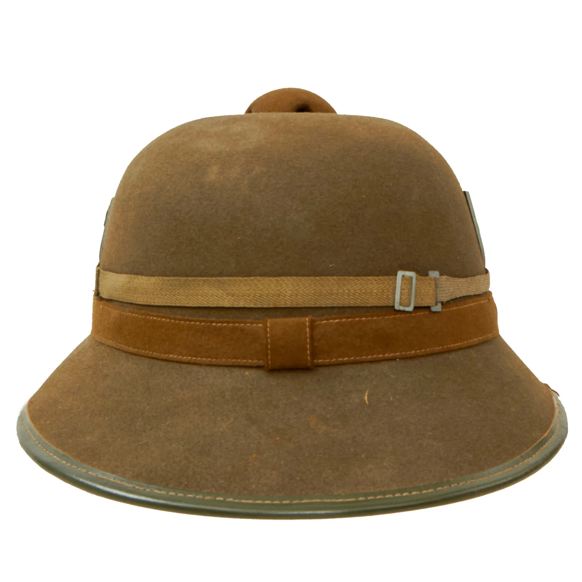Original German WWII 1942 dated 2nd Model Afrikakorps DAK Sun Helmet by F.ST.L with Eye Shields - size 56