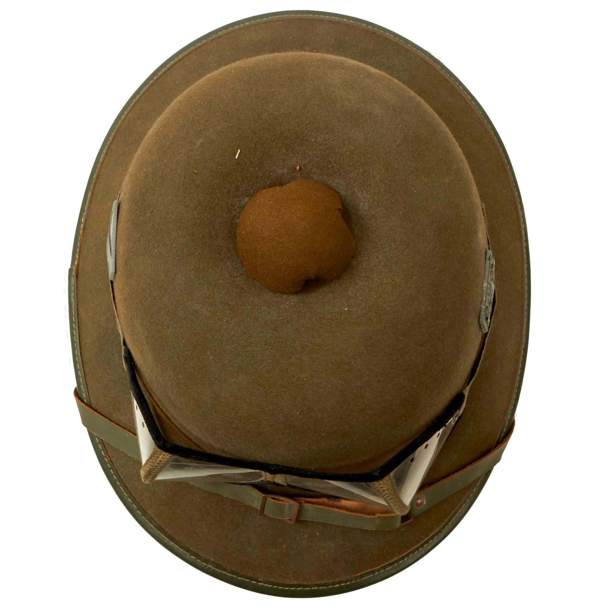 Original German WWII 1942 dated 2nd Model Afrikakorps DAK Sun Helmet by F.ST.L with Eye Shields - size 56