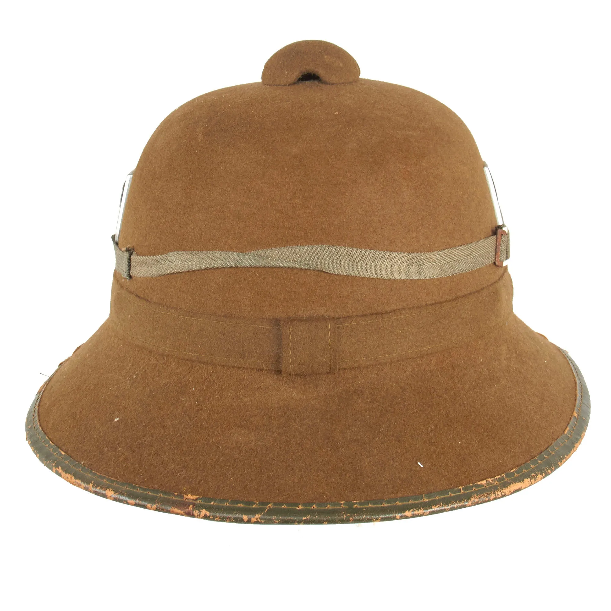 Original German WWII 1942 Dated 2nd Model Afrikakorps DAK Sun Helmet by JHS with Eye Shields - Size 55cm