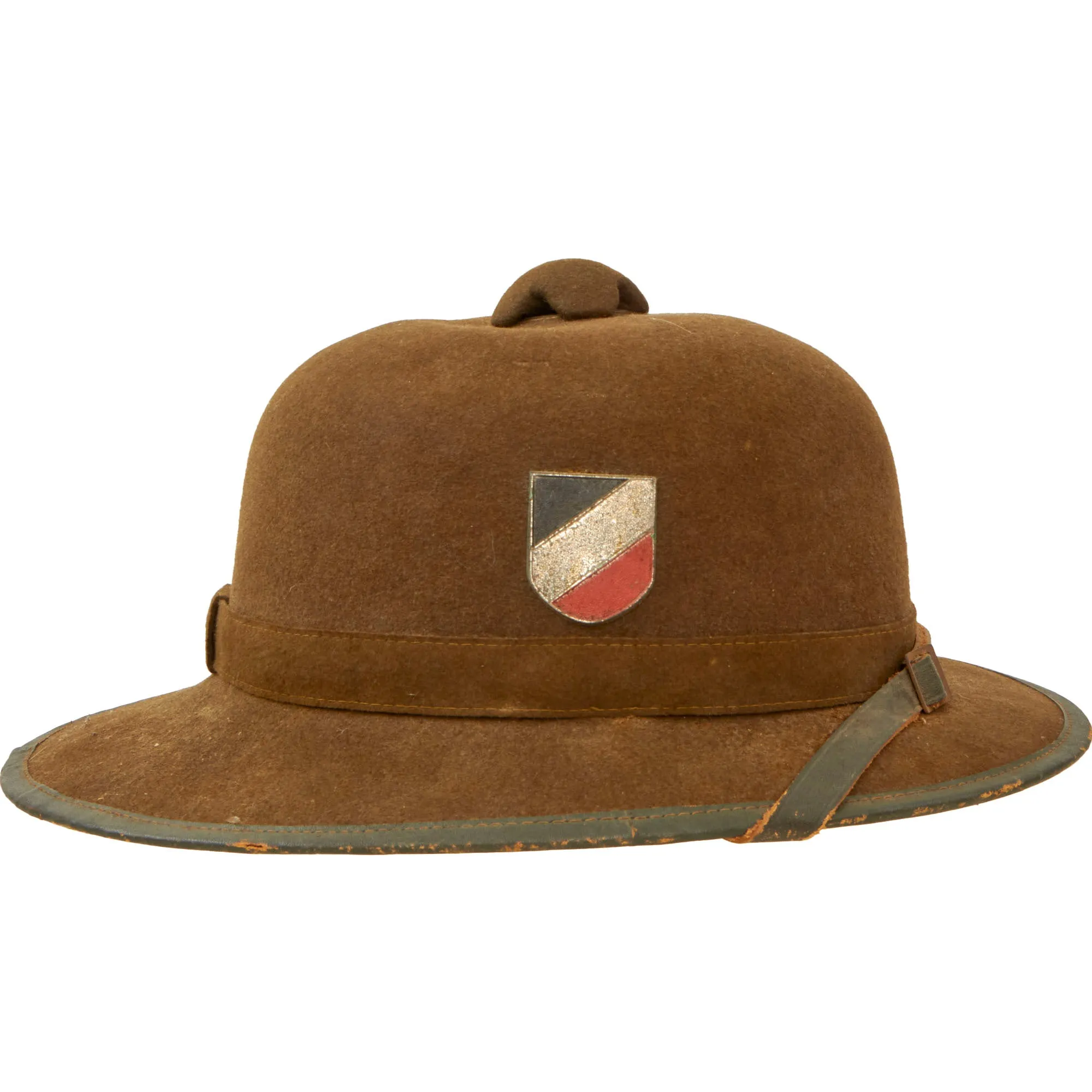 Original German WWII 1942 dated 2nd Model Afrikakorps DAK Sun Helmet by R & C. with Badges - size 57