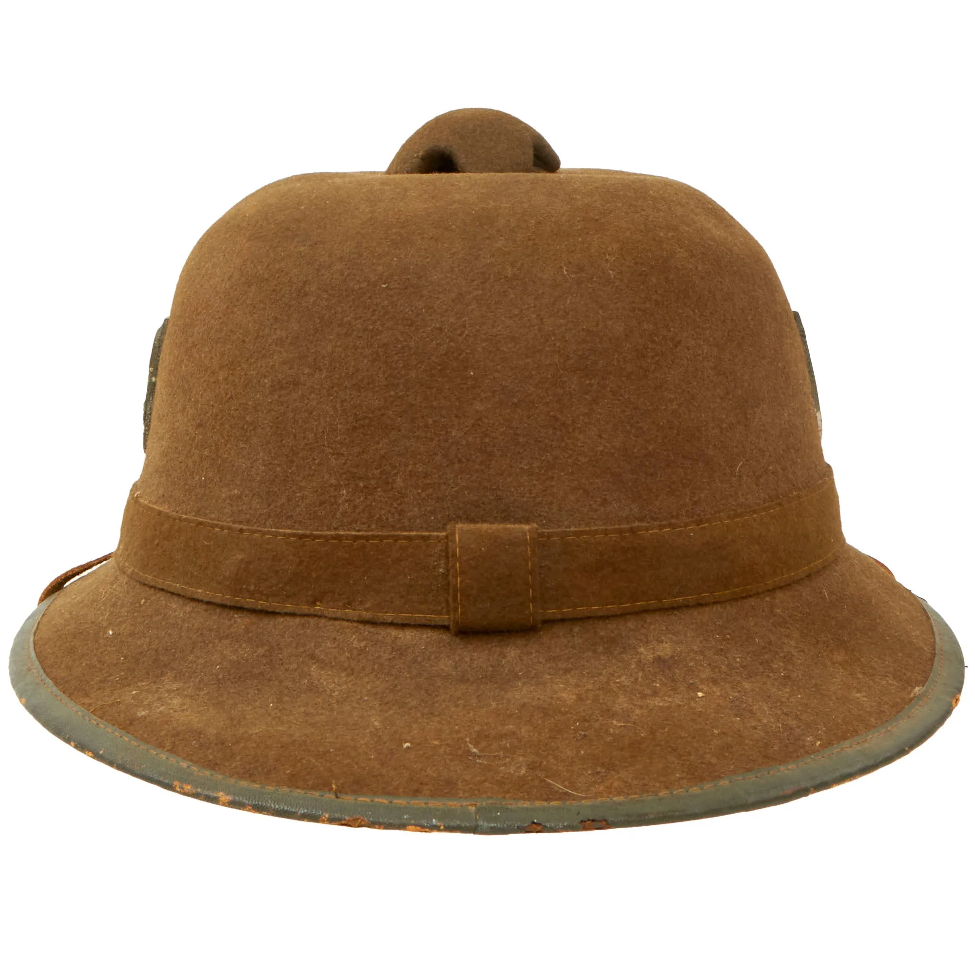 Original German WWII 1942 dated 2nd Model Afrikakorps DAK Sun Helmet by R & C. with Badges - size 57