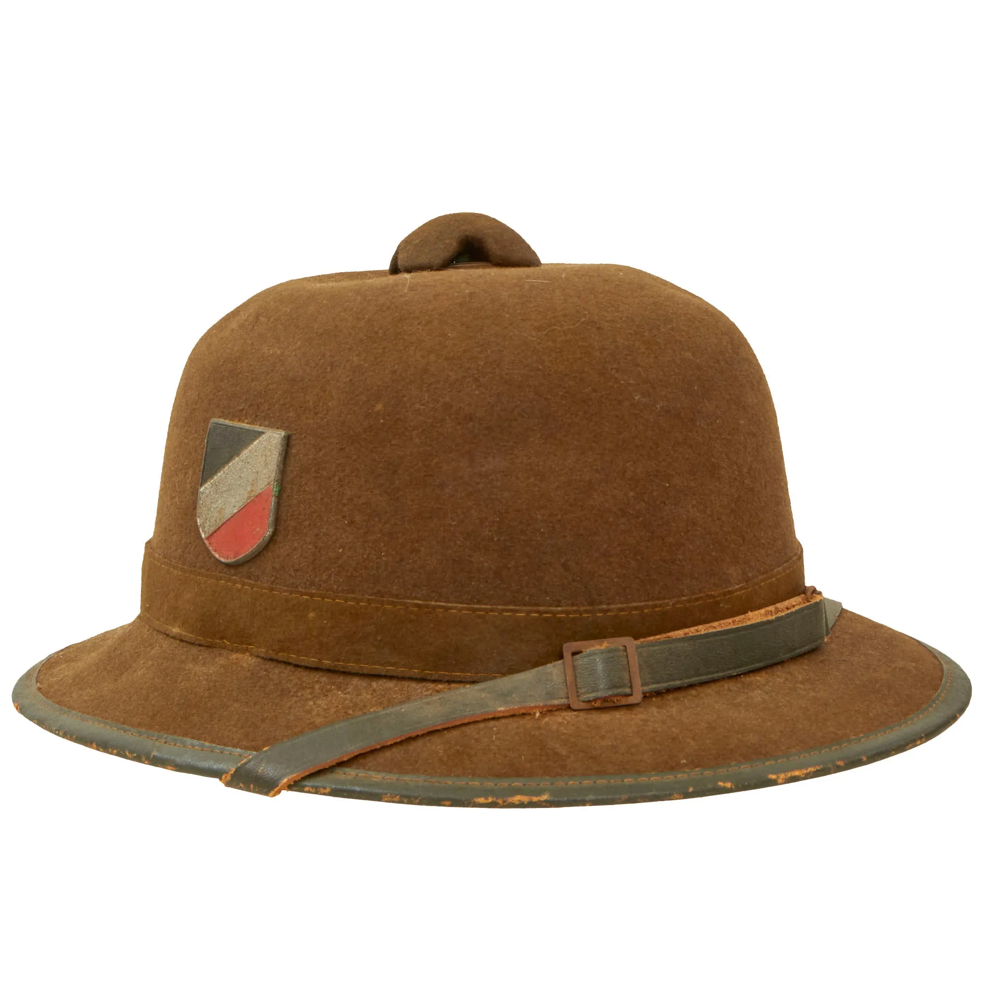 Original German WWII 1942 dated 2nd Model Afrikakorps DAK Sun Helmet by R & C. with Badges - size 57