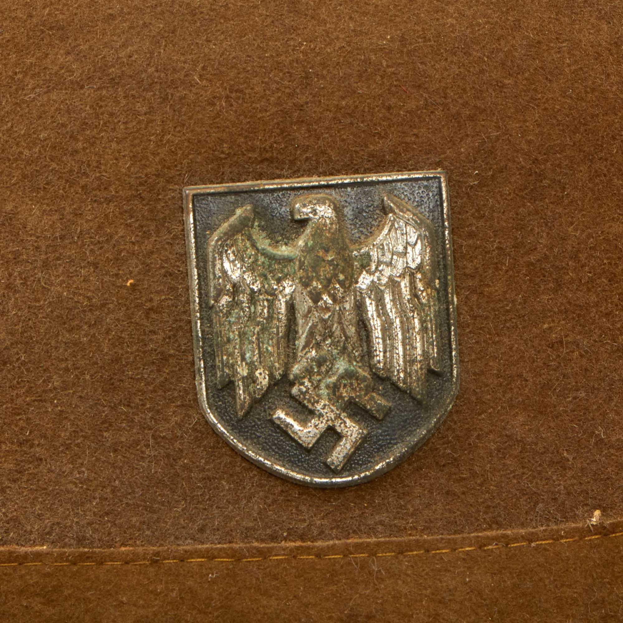 Original German WWII 1942 dated 2nd Model Afrikakorps DAK Sun Helmet by R & C. with Badges - size 57