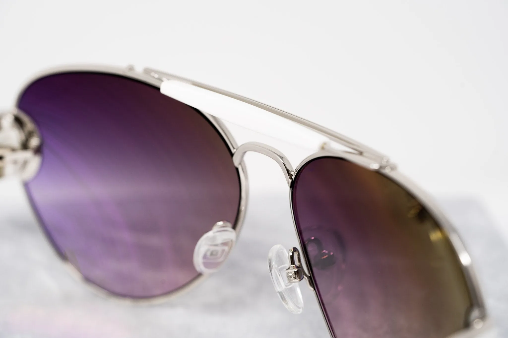 Oscar De La Renta Sunglasses Oversized Silver and Dark Grey
