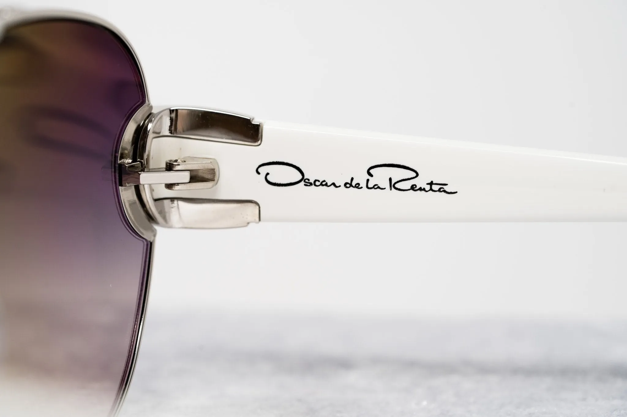 Oscar De La Renta Sunglasses Oversized Silver and Dark Grey