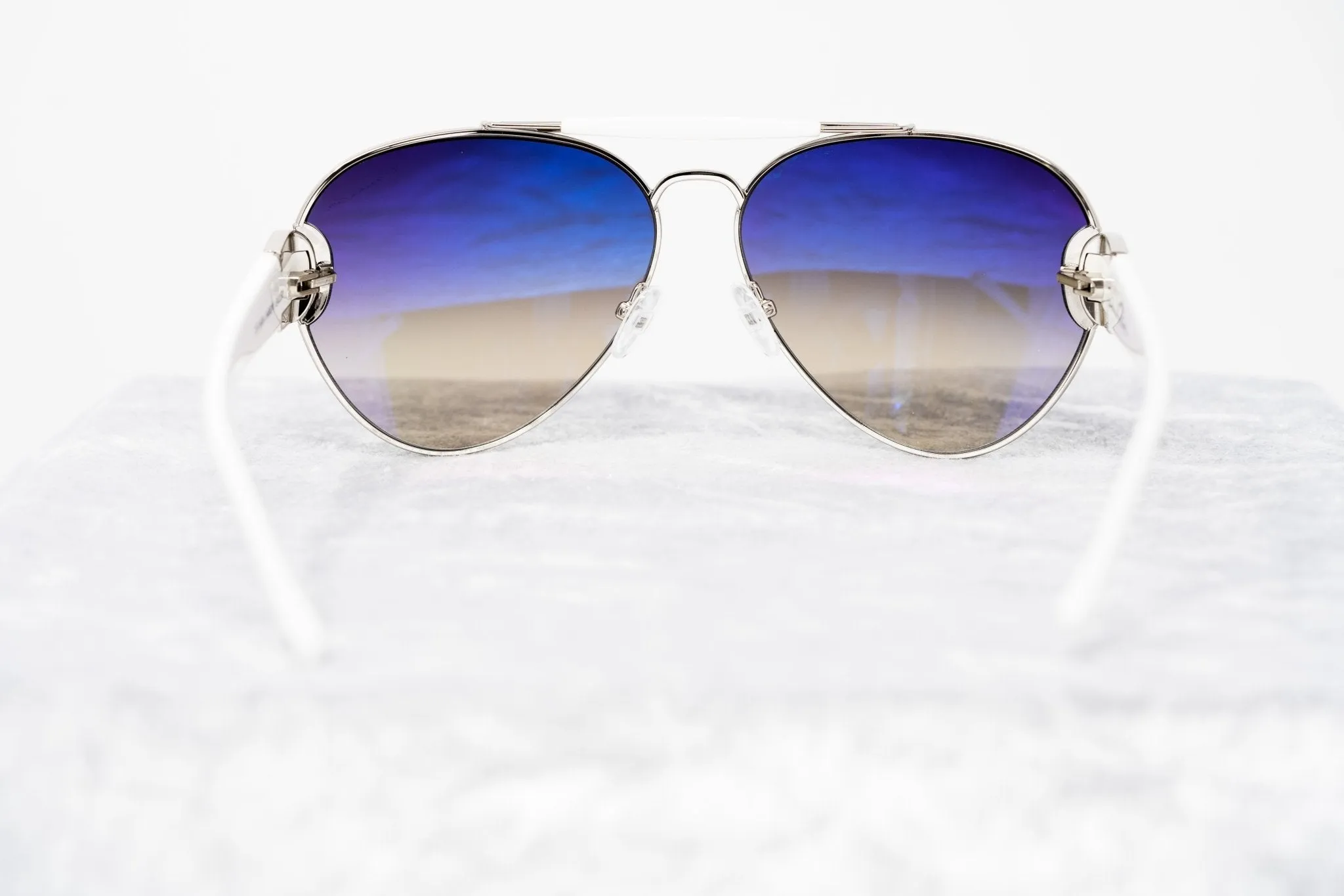 Oscar De La Renta Sunglasses Oversized Silver and Dark Grey
