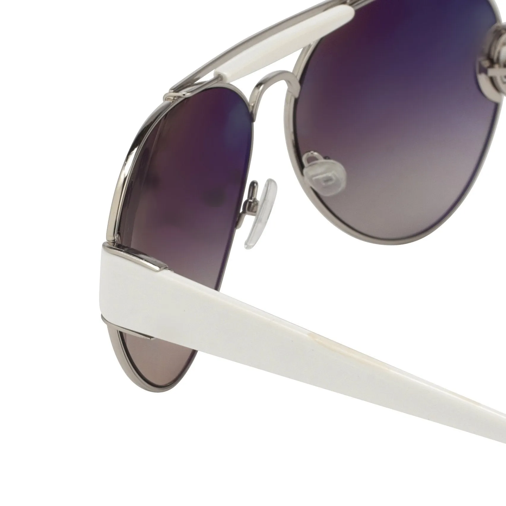 Oscar De La Renta Sunglasses Oversized Silver and Dark Grey
